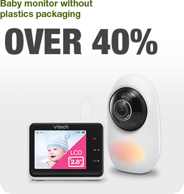 Baby monitor without plastics packaging over 40%