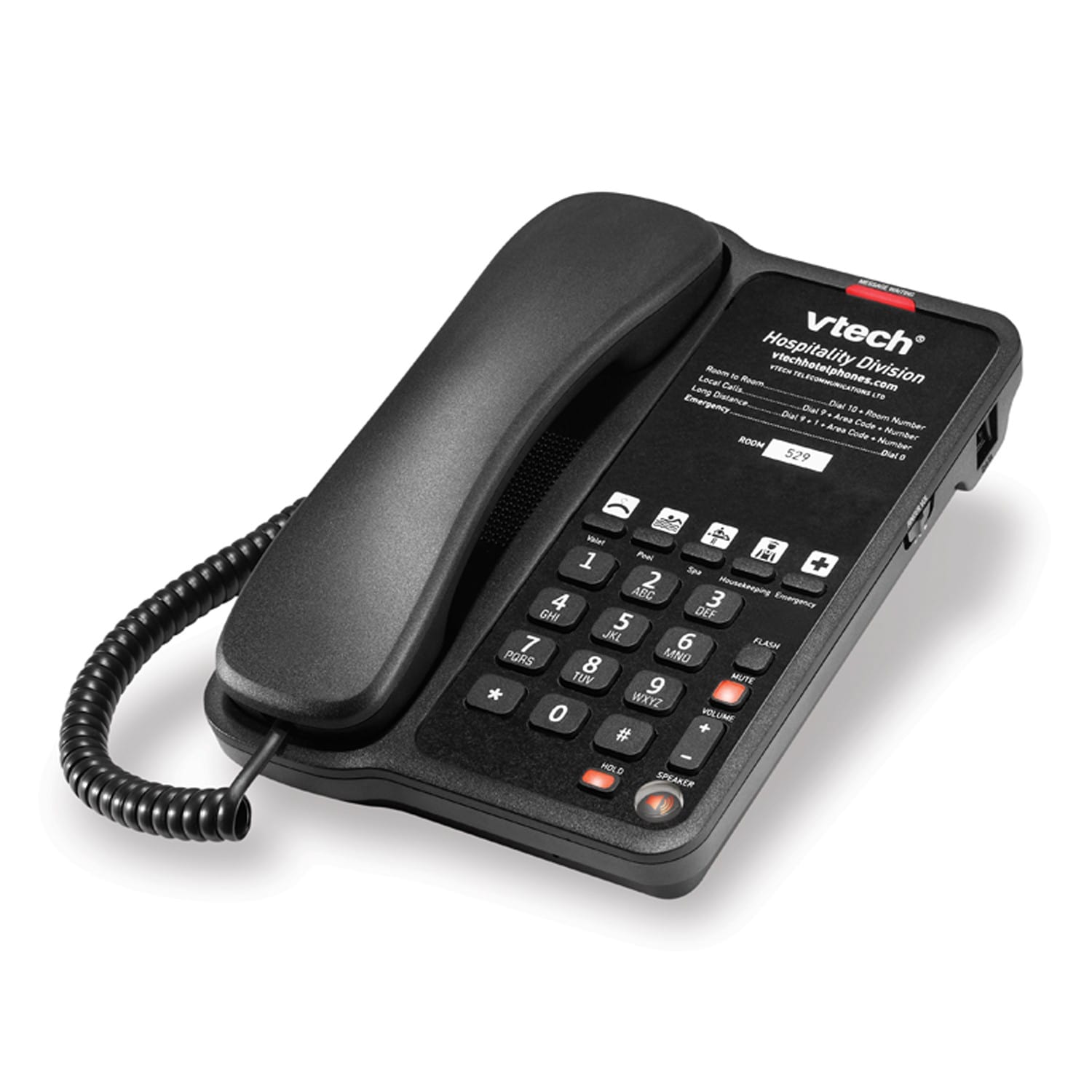 Image of 1-Line Classic Analog Corded Phone | A1210-A Matte Black