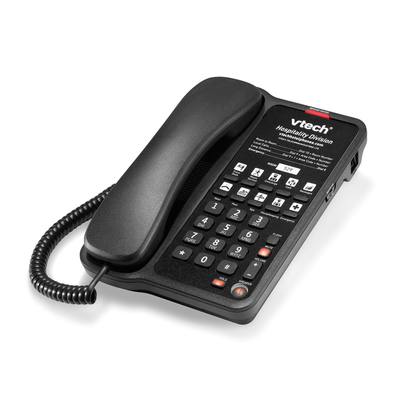 Image of 1-Line Classic Analog Corded Phone | A1210-A Matte Black