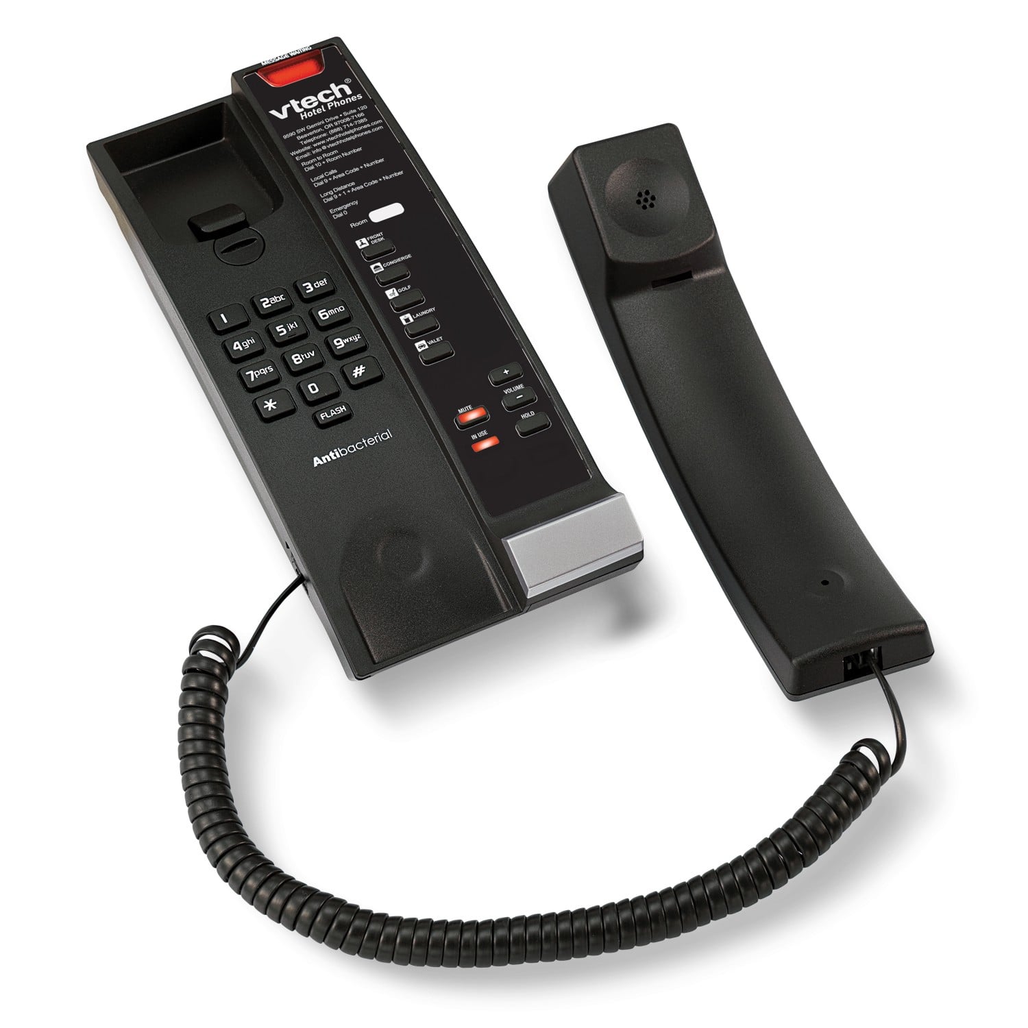 1-Line Contemporary Analog Petite Phone - VTech® Hotel Phones