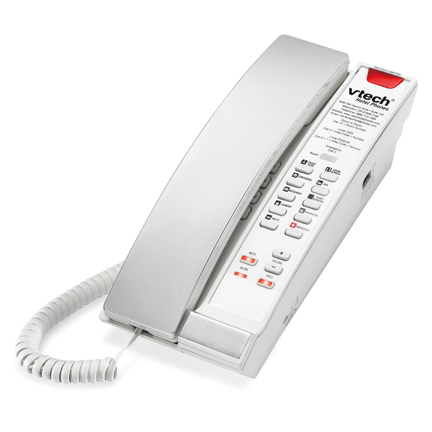 1-Line Contemporary Analog Petite Phone - VTech® Hotel Phones