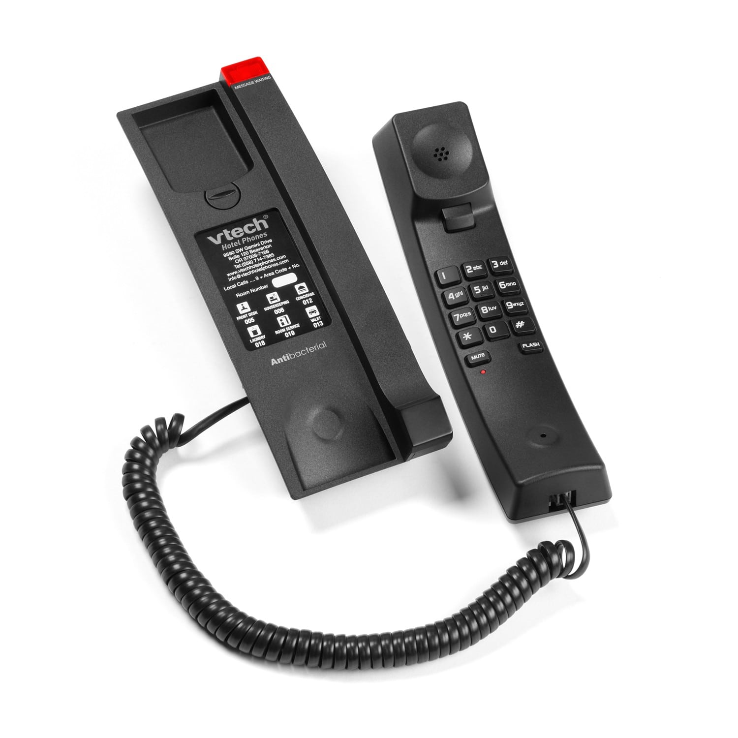 Image of 1-Line Contemporary Analog TrimStyle Phone | A2310 Matte Black