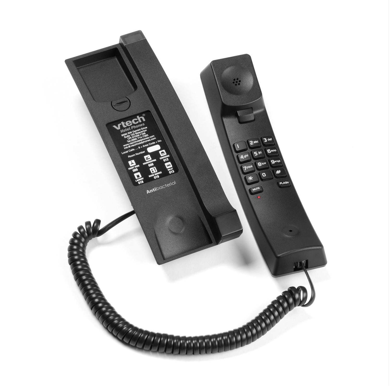 Image of 1-Line Contemporary Analog TrimStyle Phone with No MWI | A2310-NM Matte Black