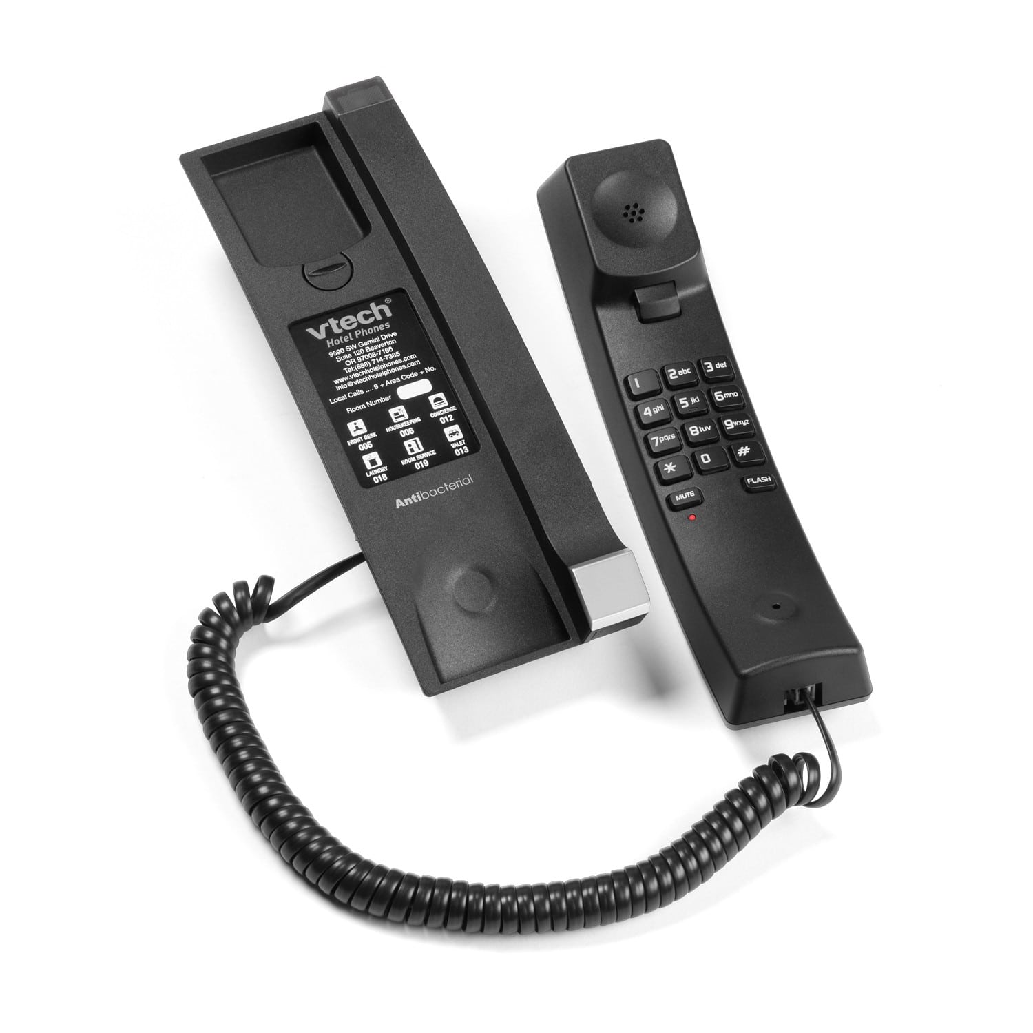 Image of 1-Line Contemporary Analog TrimStyle Phone with No MWI | A2310-NM Silver & Black