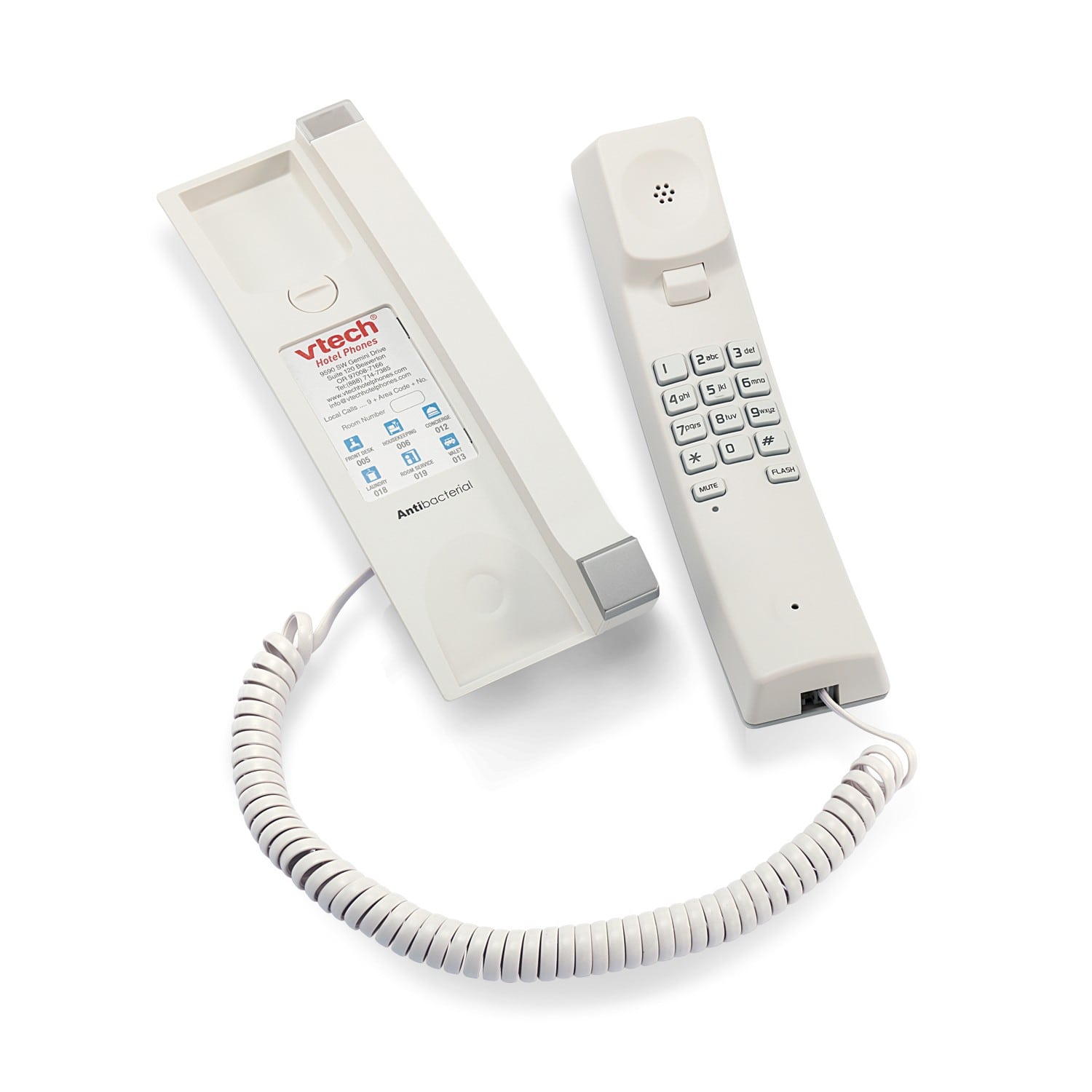 Image of 1-Line Contemporary Analog TrimStyle Phone with No MWI | A2310-NM Silver & Pearl