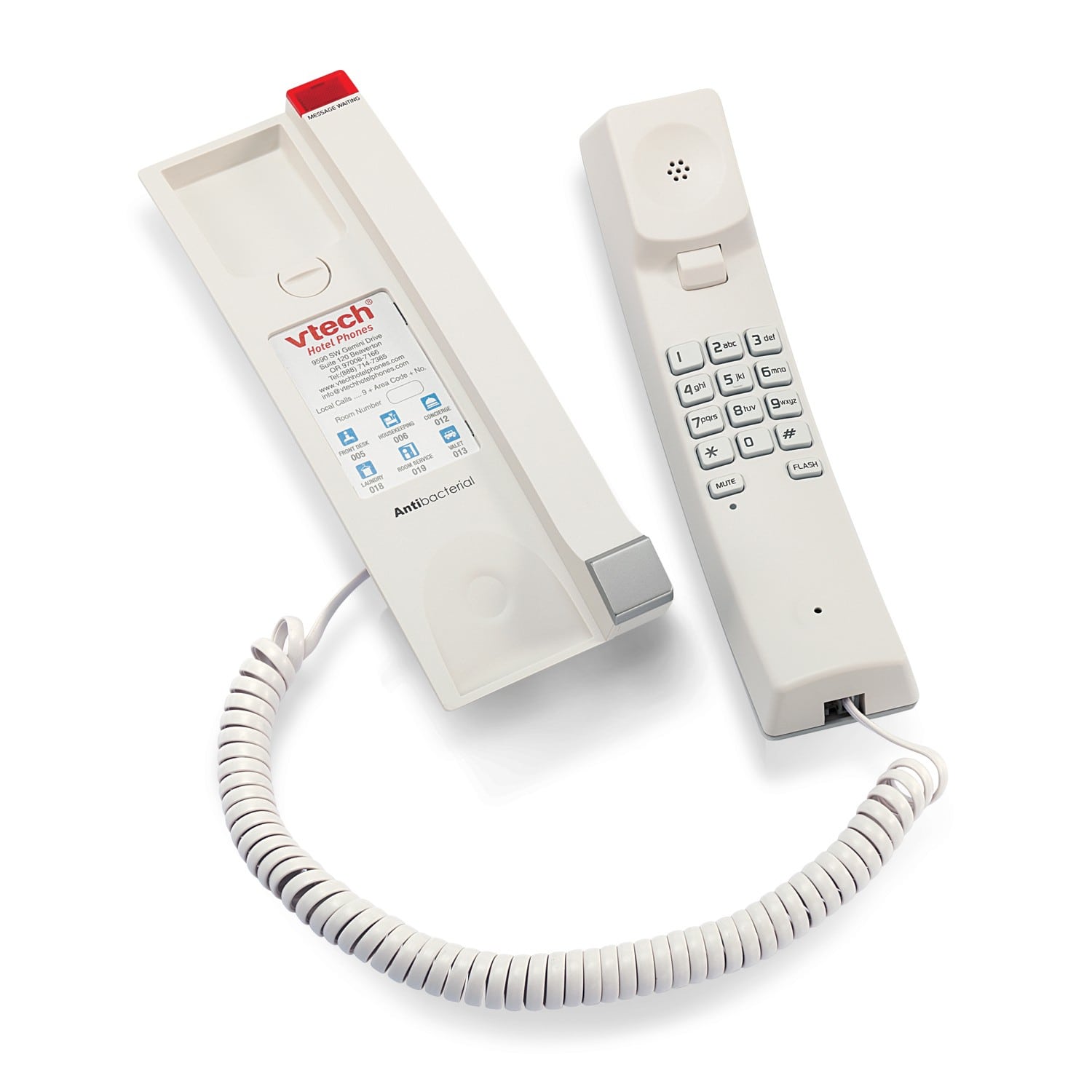 Image of 1-Line Contemporary Analog TrimStyle Phone | A2310 Silver & Pearl
