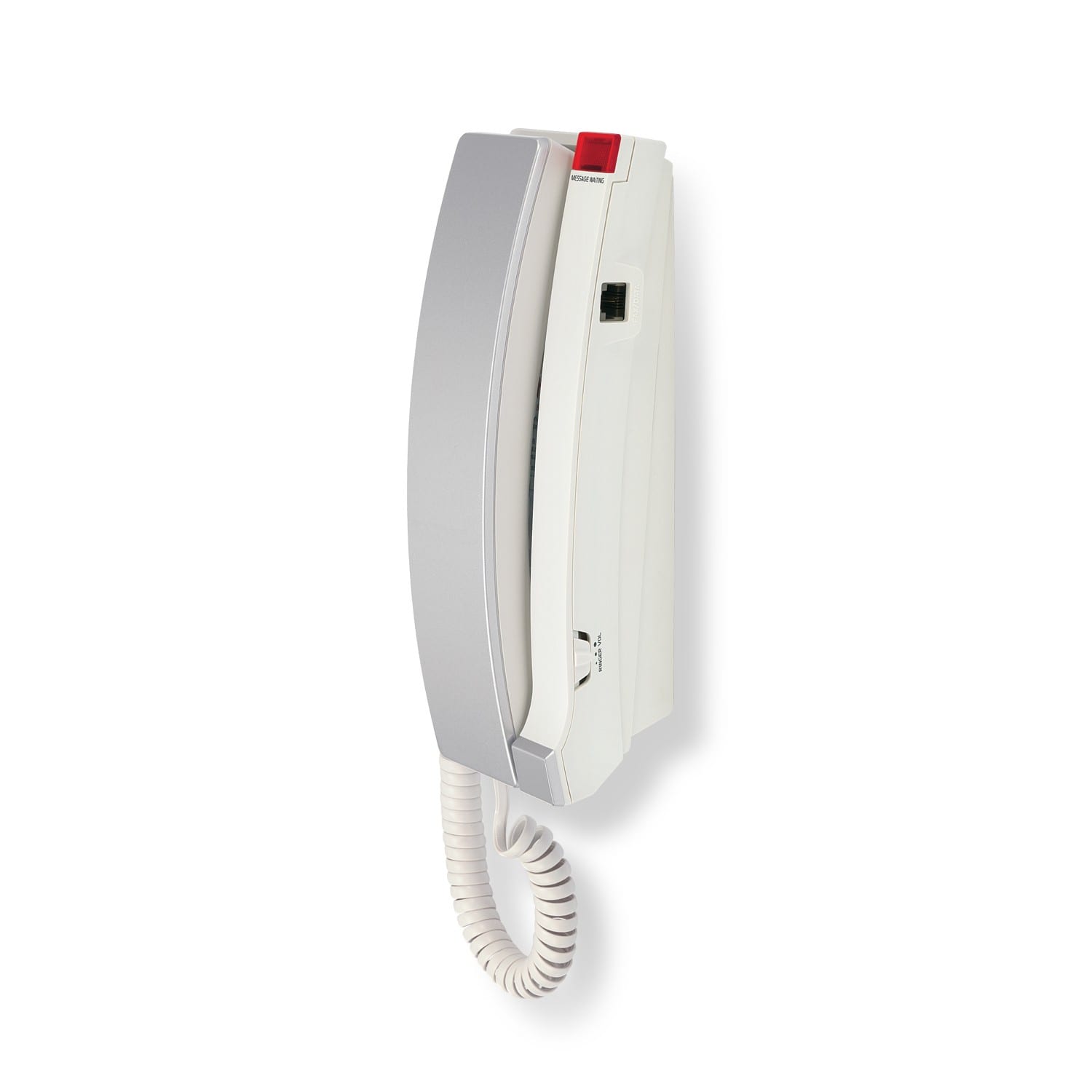 Image of 1-Line Contemporary Analog TrimStyle Phone | A2310 Silver & Pearl