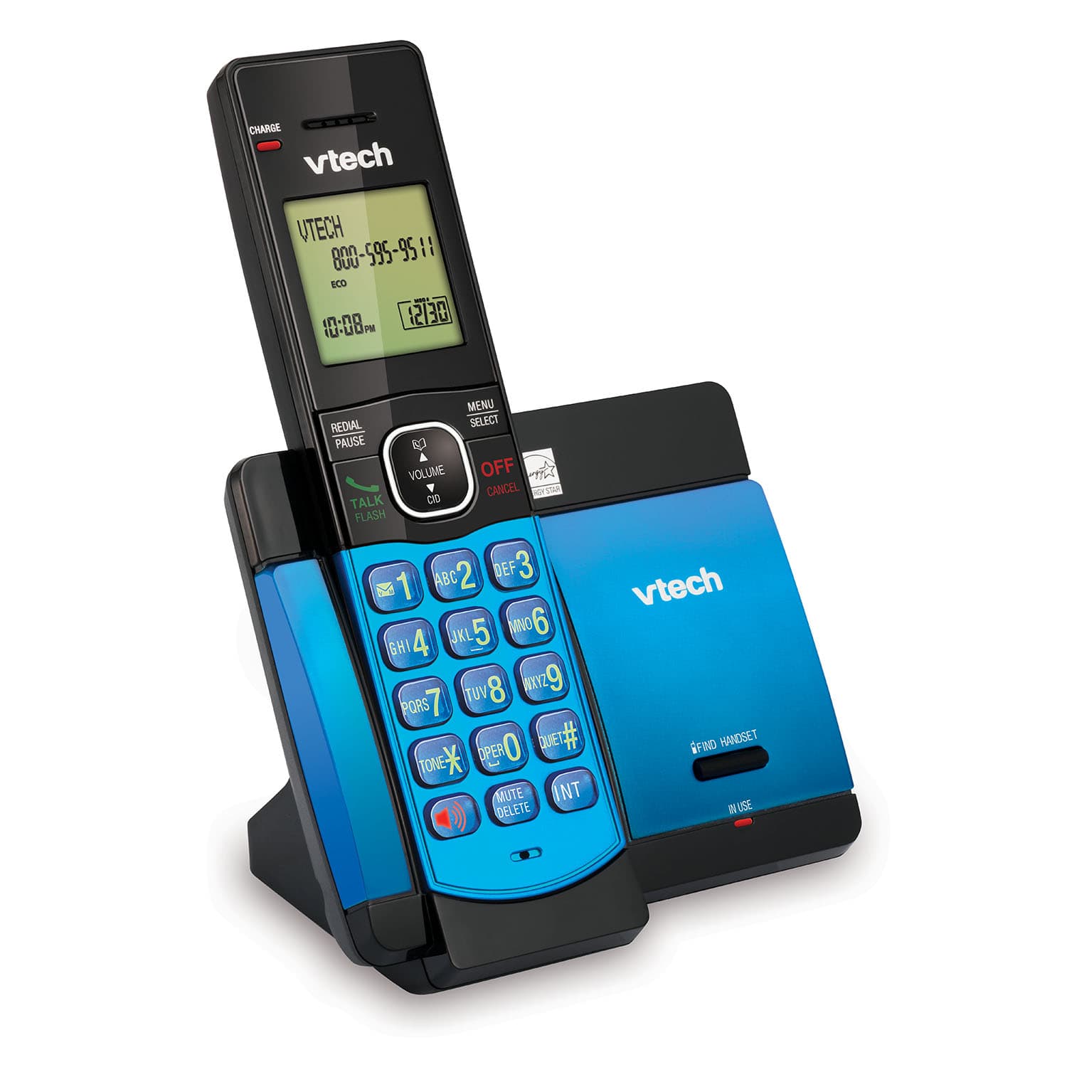 Blue Cordless Phone with Caller ID/Call Waiting