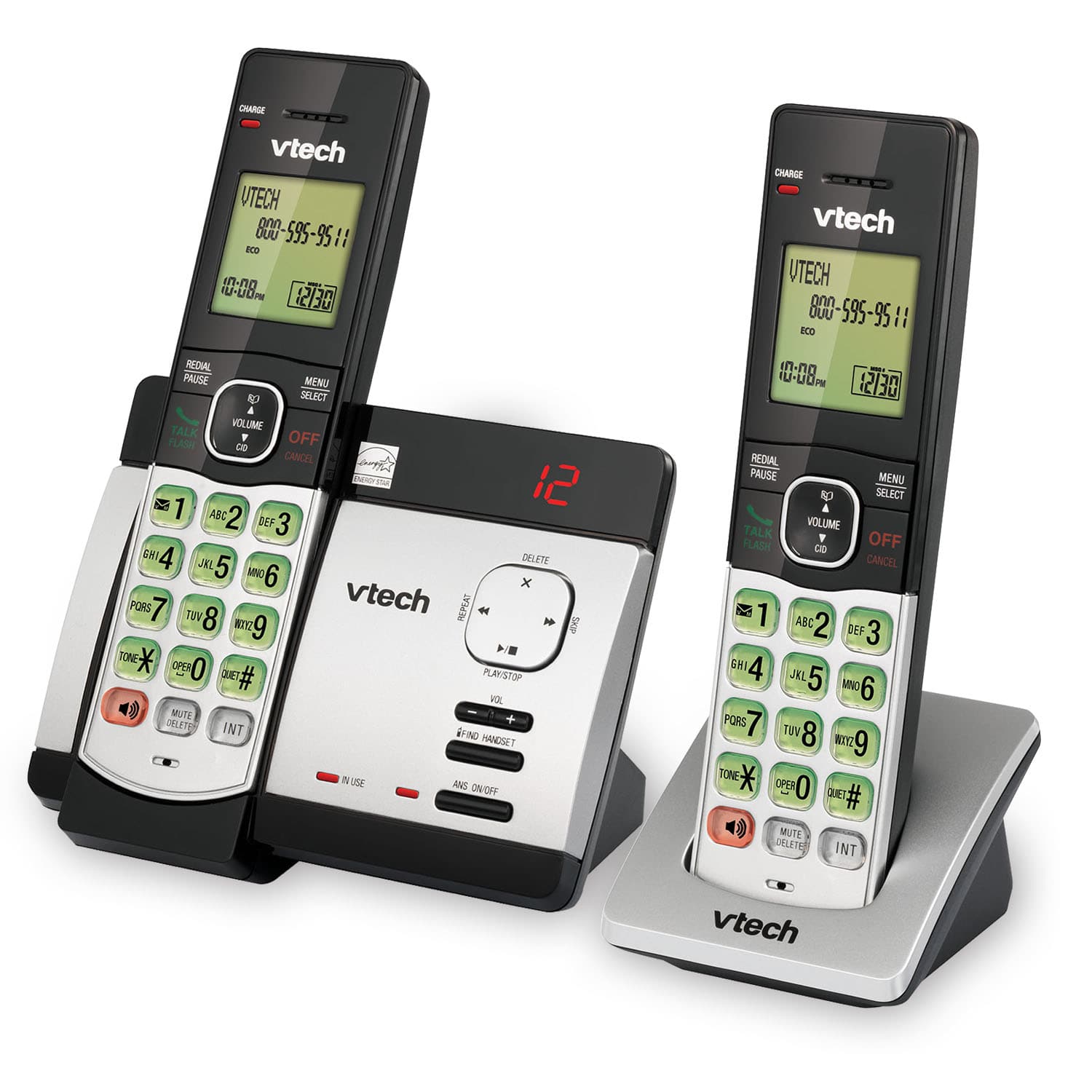 2 Handset Cordless Phone System with Caller ID/Call Waiting - view 2