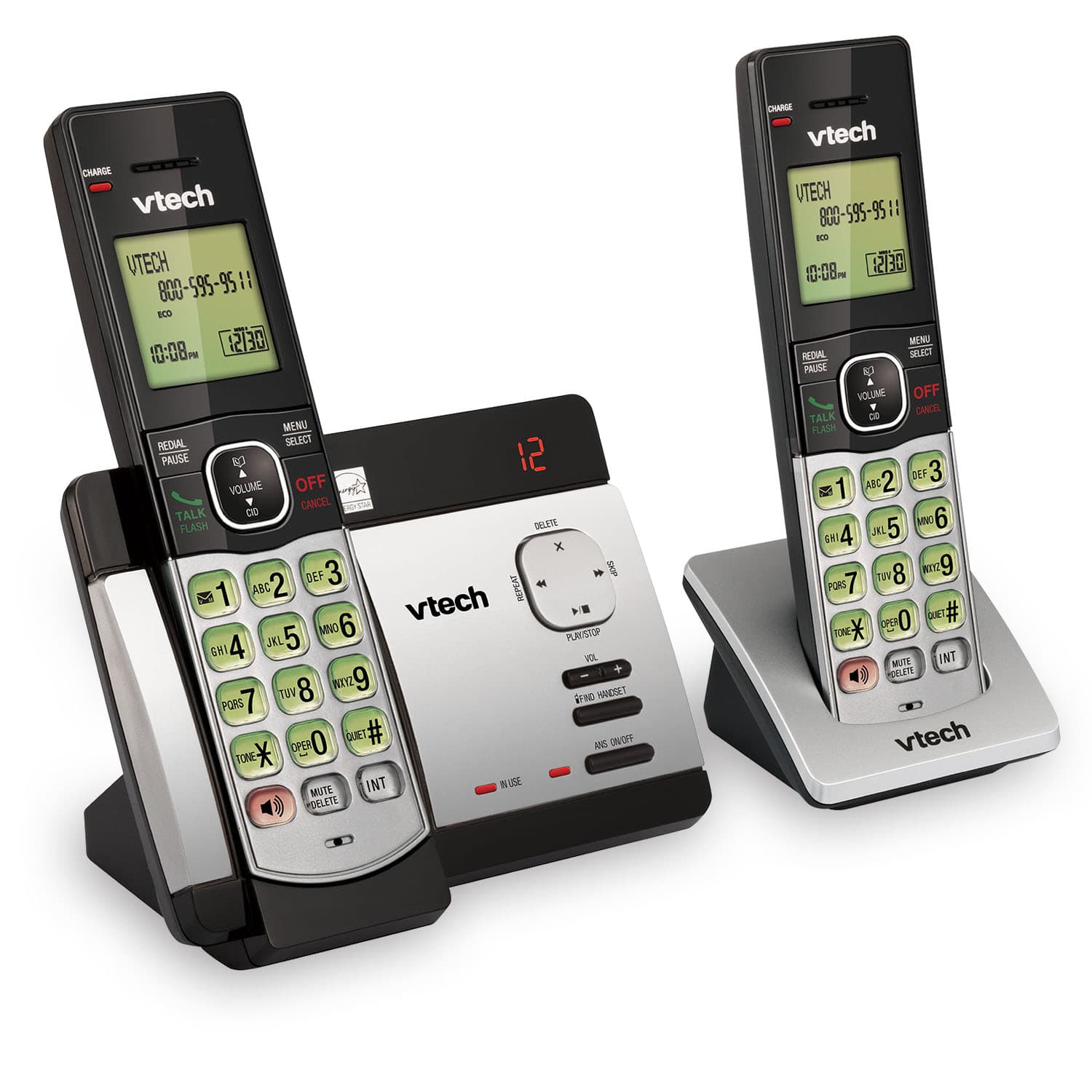 2 Handset Cordless Phone System with Caller ID/Call Waiting - view 3