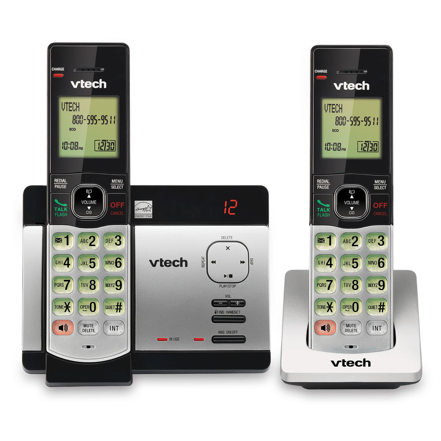 2 Handset Cordless Phone System with Caller ID/Call Waiting