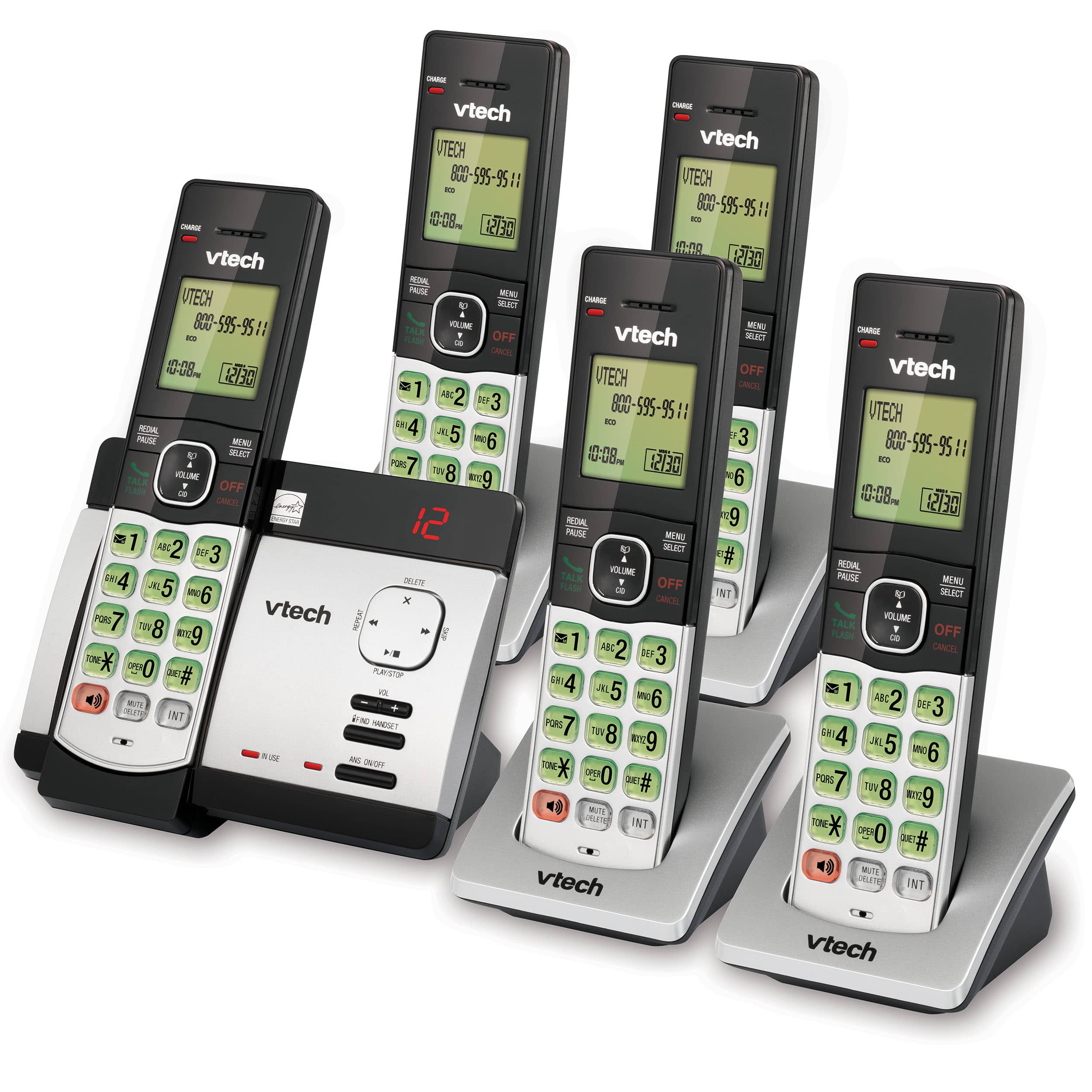 5 Handset Cordless Phone System with Caller ID/Call Waiting