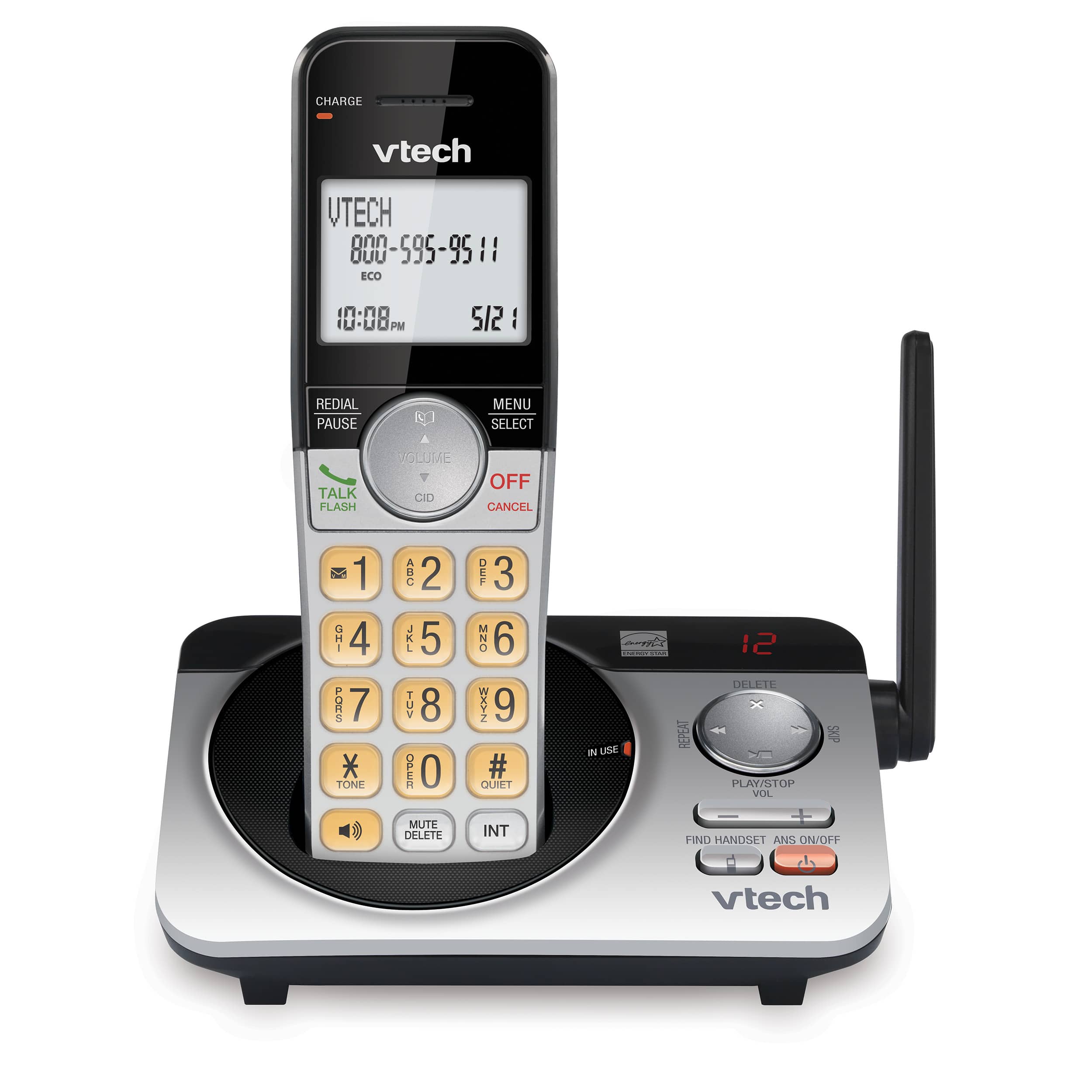 Extended Range DECT 6.0 Expandable Cordless Phone with Answering System, CS5229 - view 1