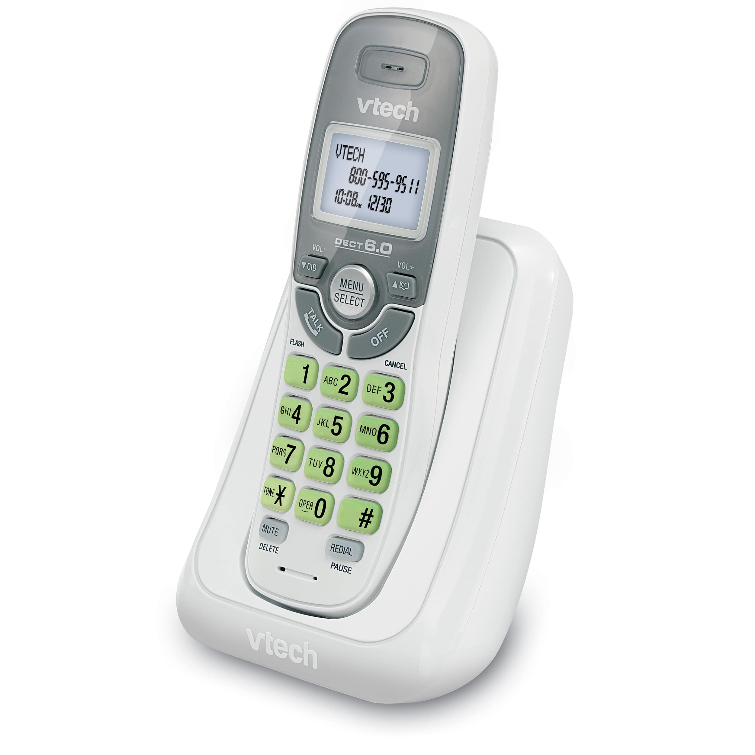 VTech DECT 6.0 Cordless Phone with Answering Machine, Blue-White Display,  Backlit Buttons, Full Duplex Speaker, Caller ID/Call Waiting, 1000 ft Range