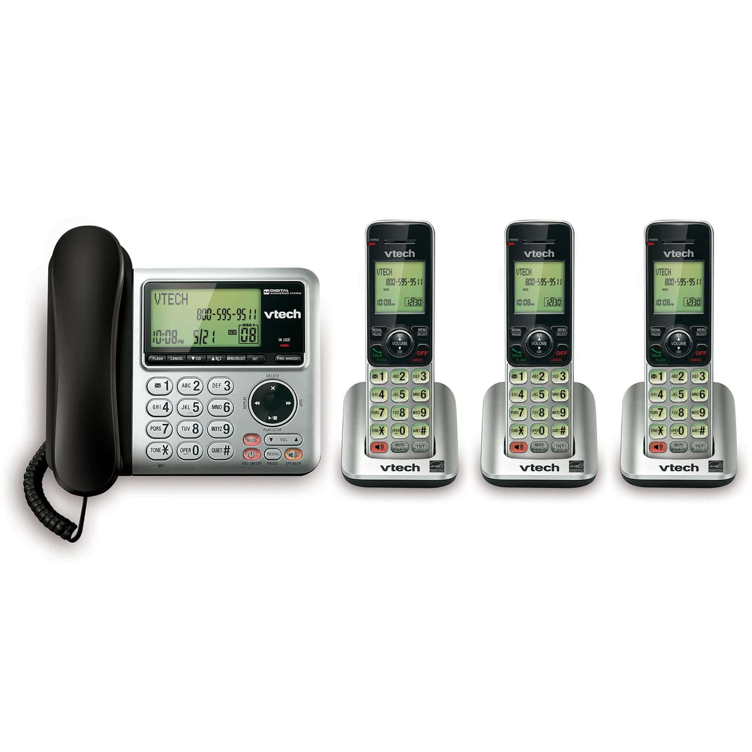 3 Handset Answering System with Caller ID/Call Waiting - view 1