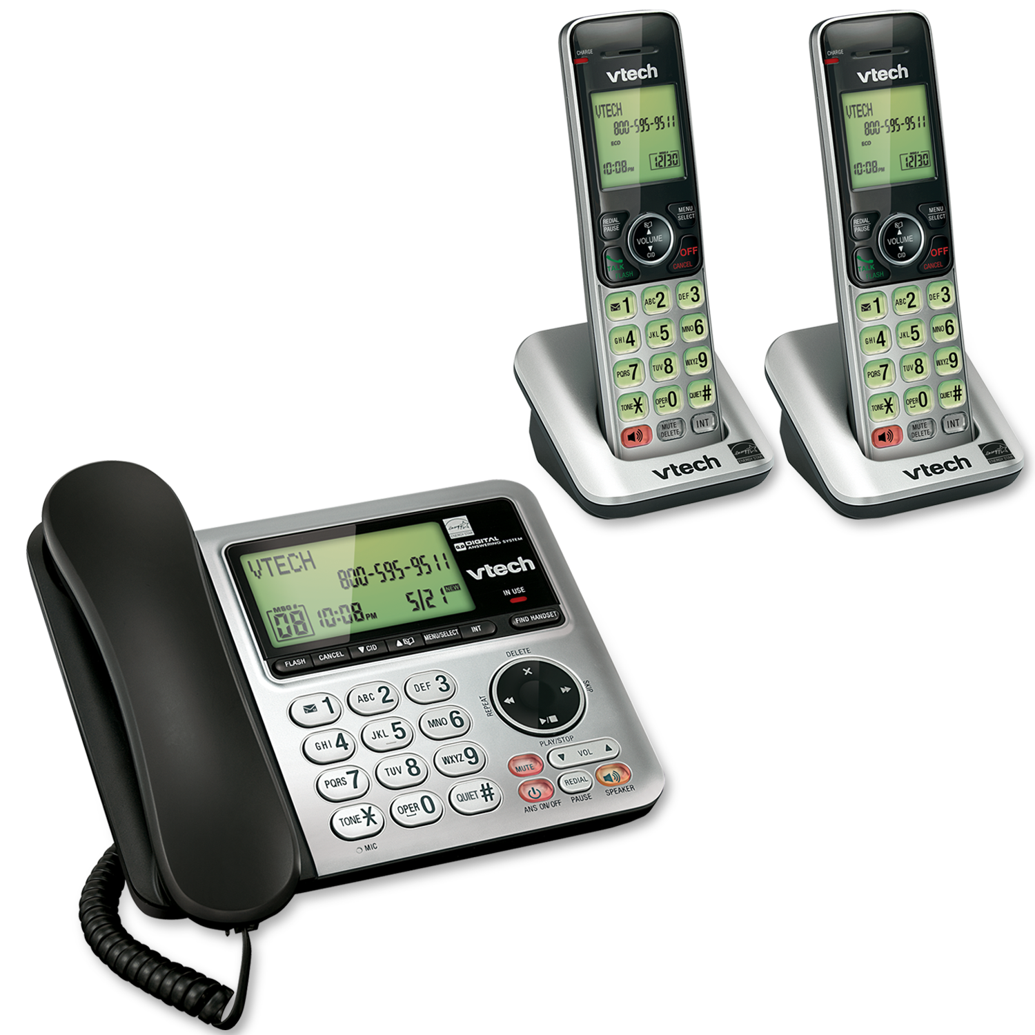 3 Handset Answering System with Caller ID/Call Waiting - view 2