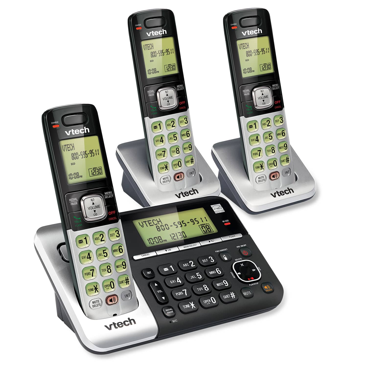 3 Handset Answering System with Dual Caller ID/Call Waiting