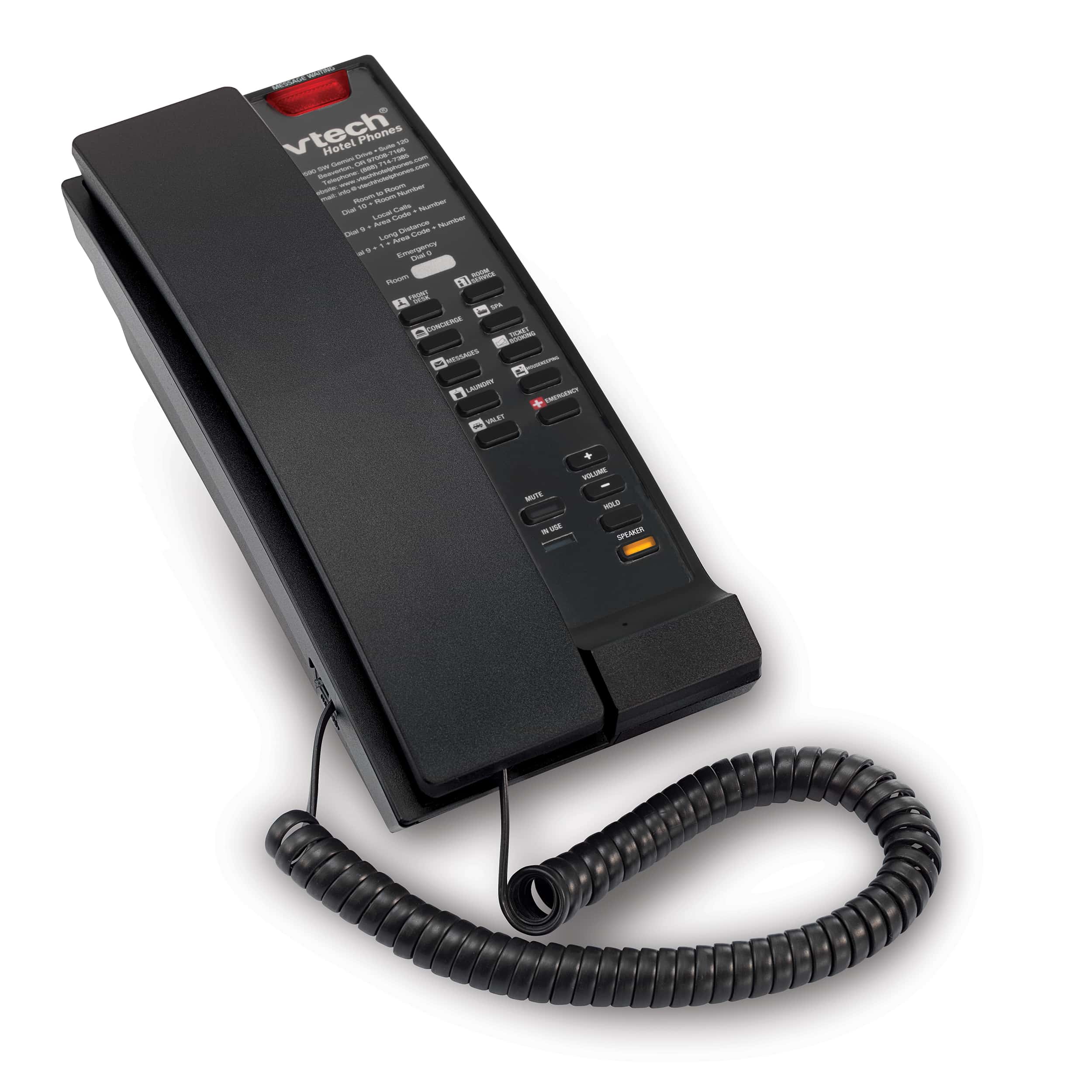 Image of 1-Line Contemporary SIP Corded Petite Phone | CTM-S2213 Matte Black