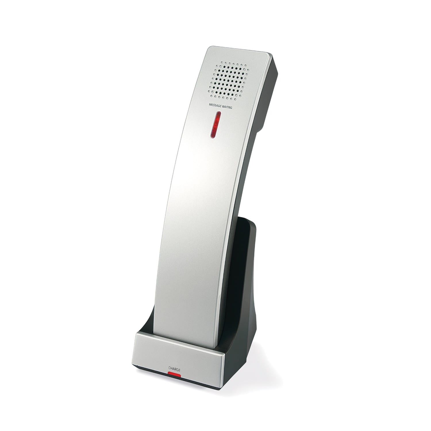 1-Line SIP Contemporary Cordless Accessory Handset and Charger - Silver & Black