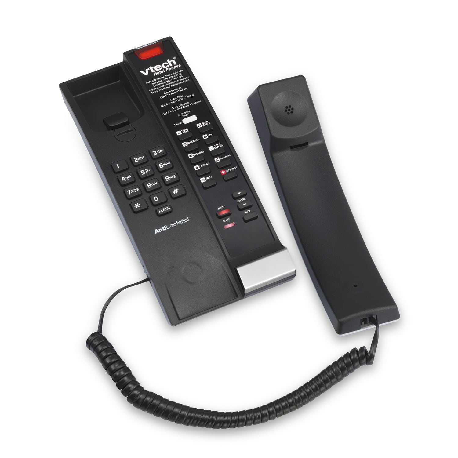 Image of 1-Line Contemporary SIP Accessory Petite Phone | CTM-S241P Silver & Black