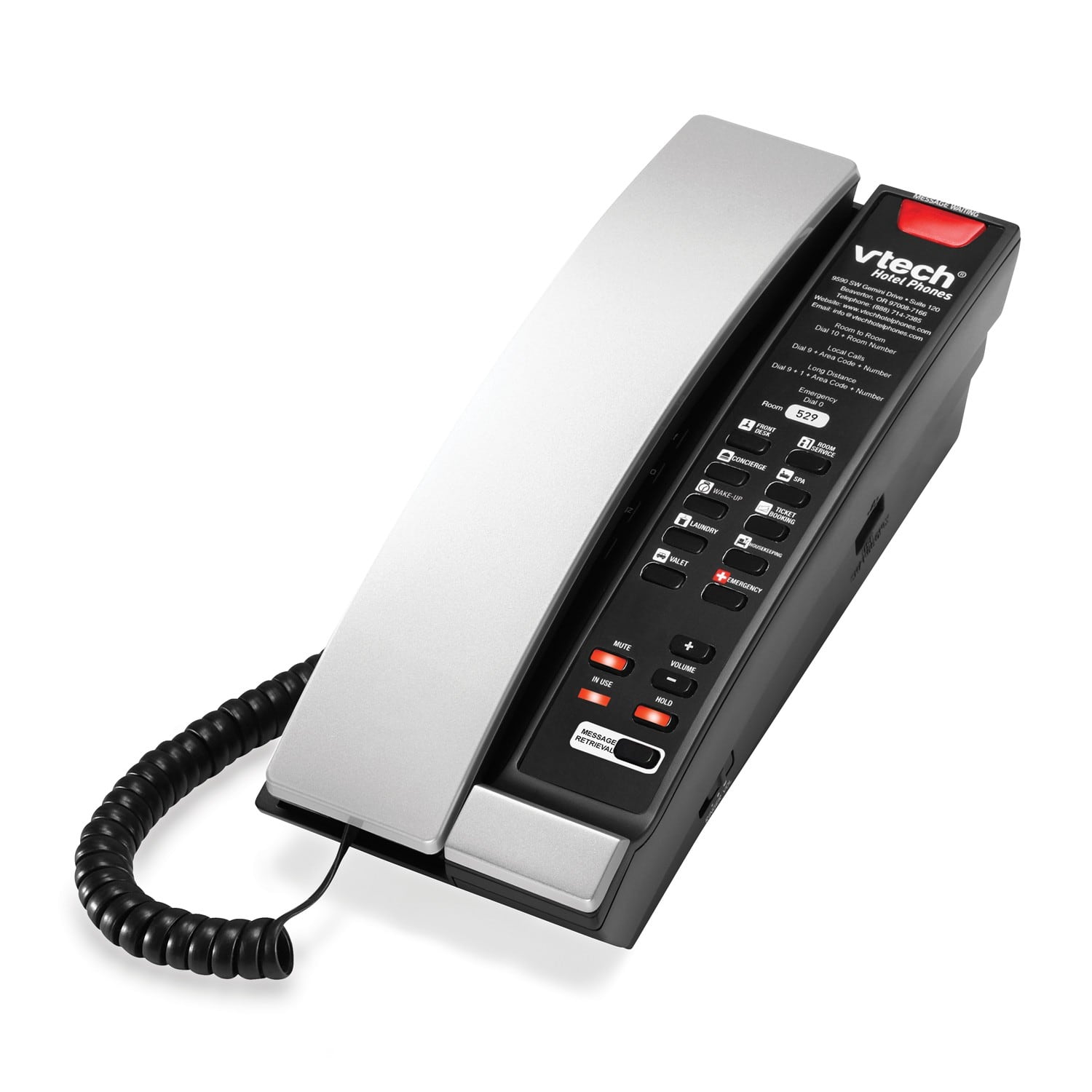 Image of 1-Line Contemporary SIP Accessory Petite Phone | CTM-S241P Silver & Black