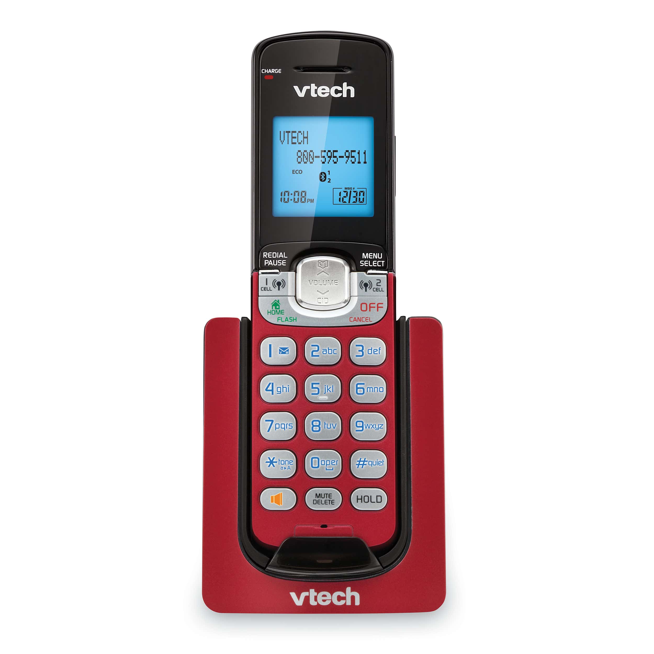 VTech CS6509-16 Accessory Cordless Handset CS6528 Red Requires a VTech CS6519 or CS6529 Series Cordless Phone System to Operate 