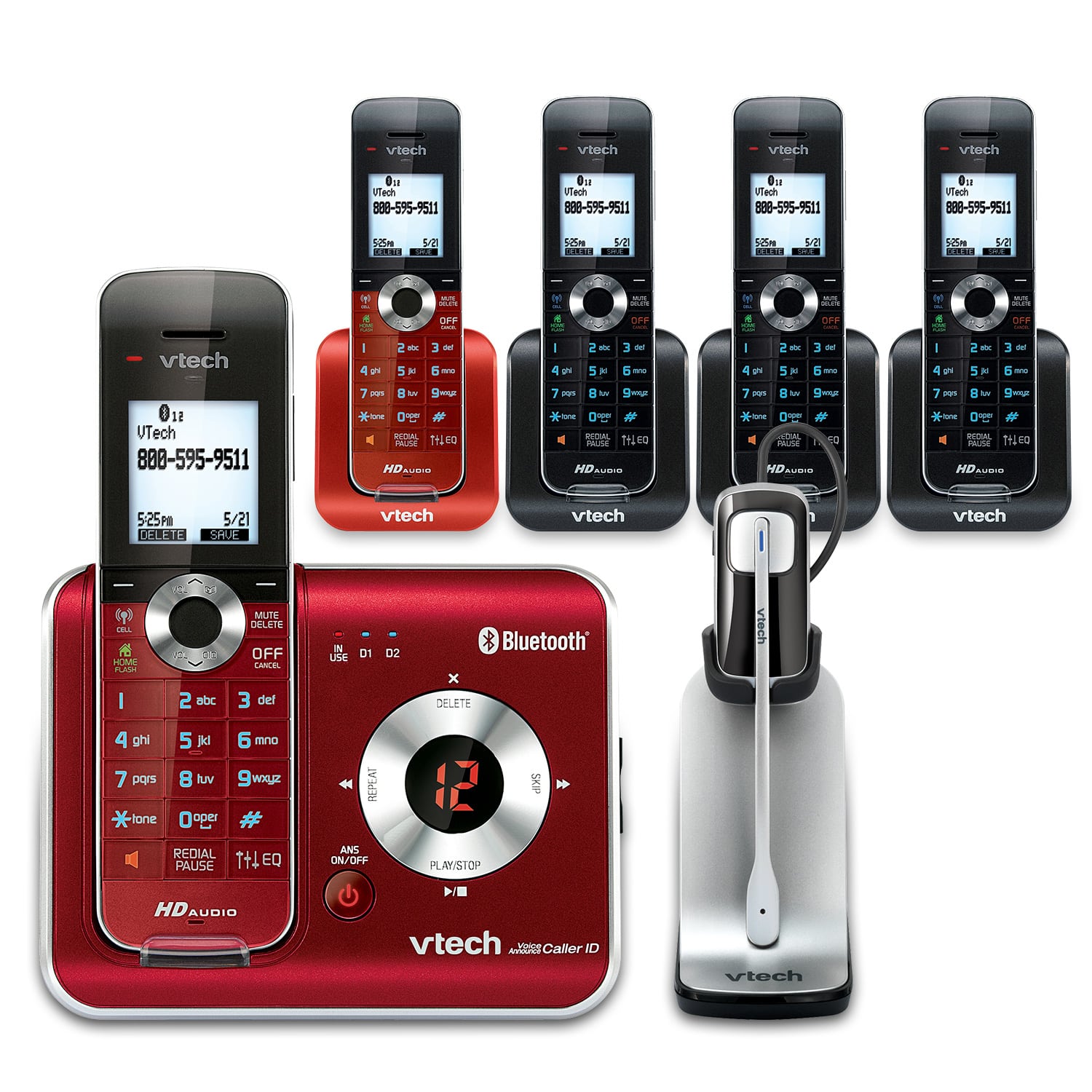 5 Handset Connect to Cell™ Phone System with Cordless Headset - view 1