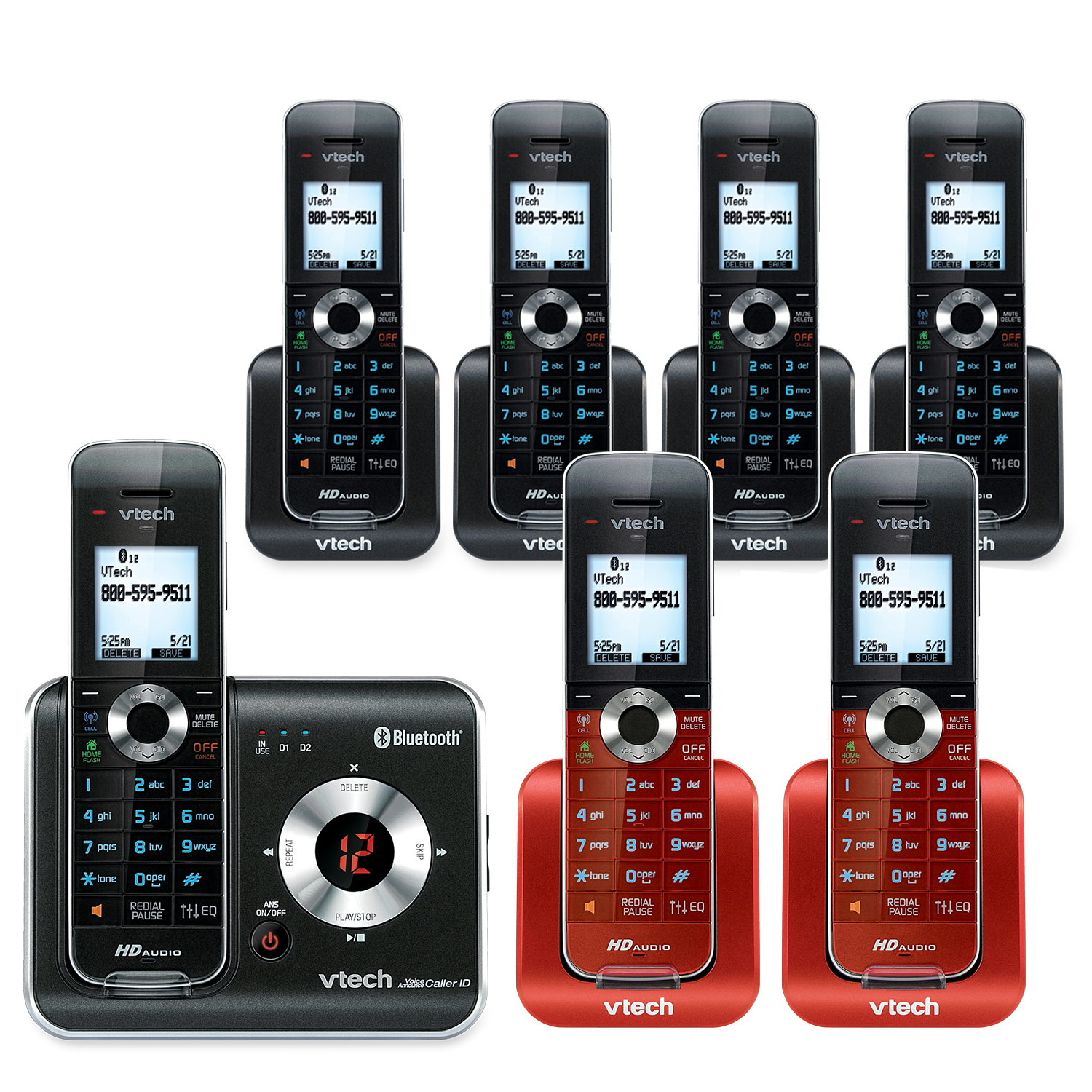 7 Handset Connect to Cell™ Answering System with Caller ID/Call Waiting - view 1