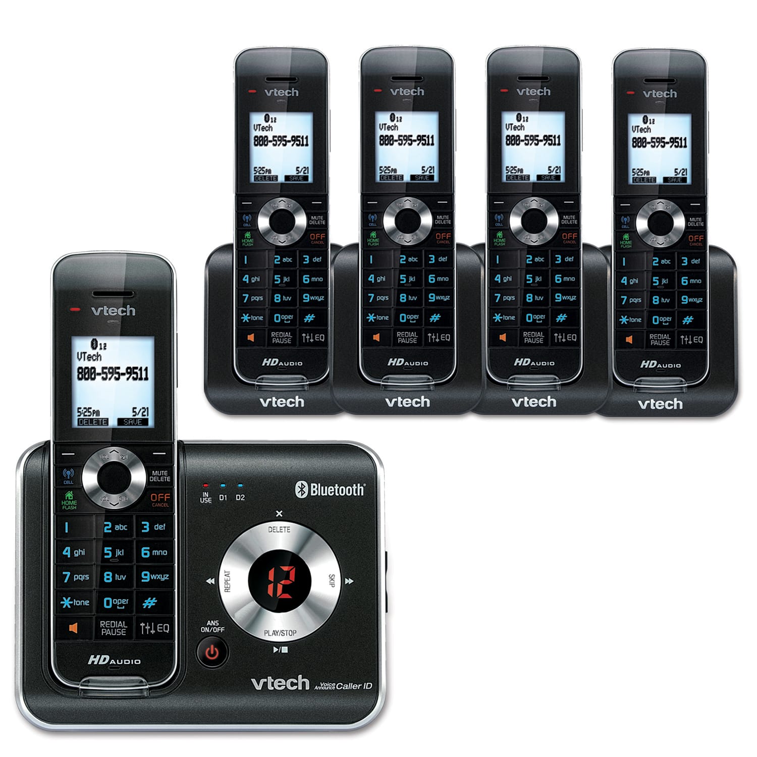5 Handset Connect to Cell™ Answering System with Caller ID/Call Waiting