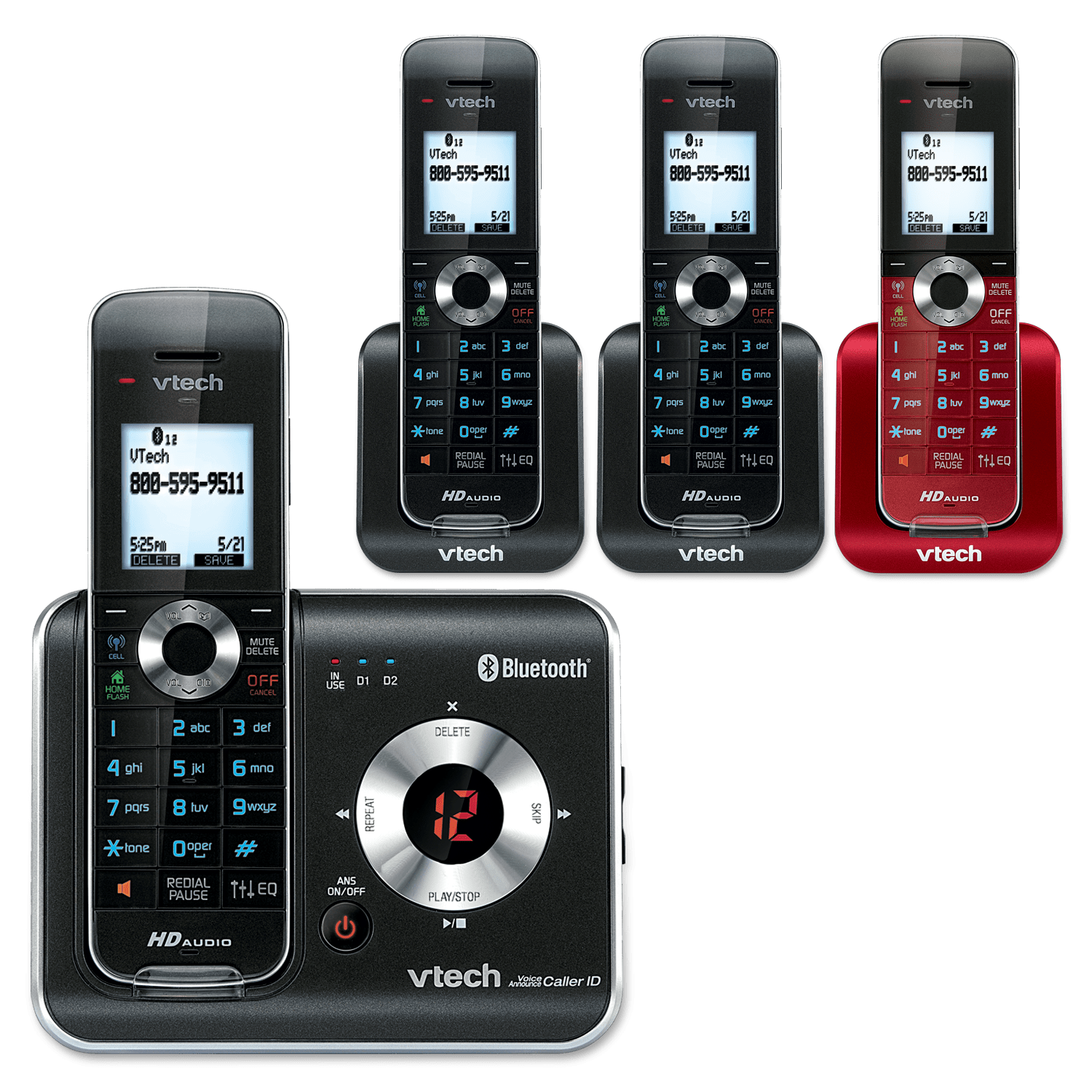 4 Handset Connect to Cell™ Answering System with Caller ID/Call Waiting - view 1