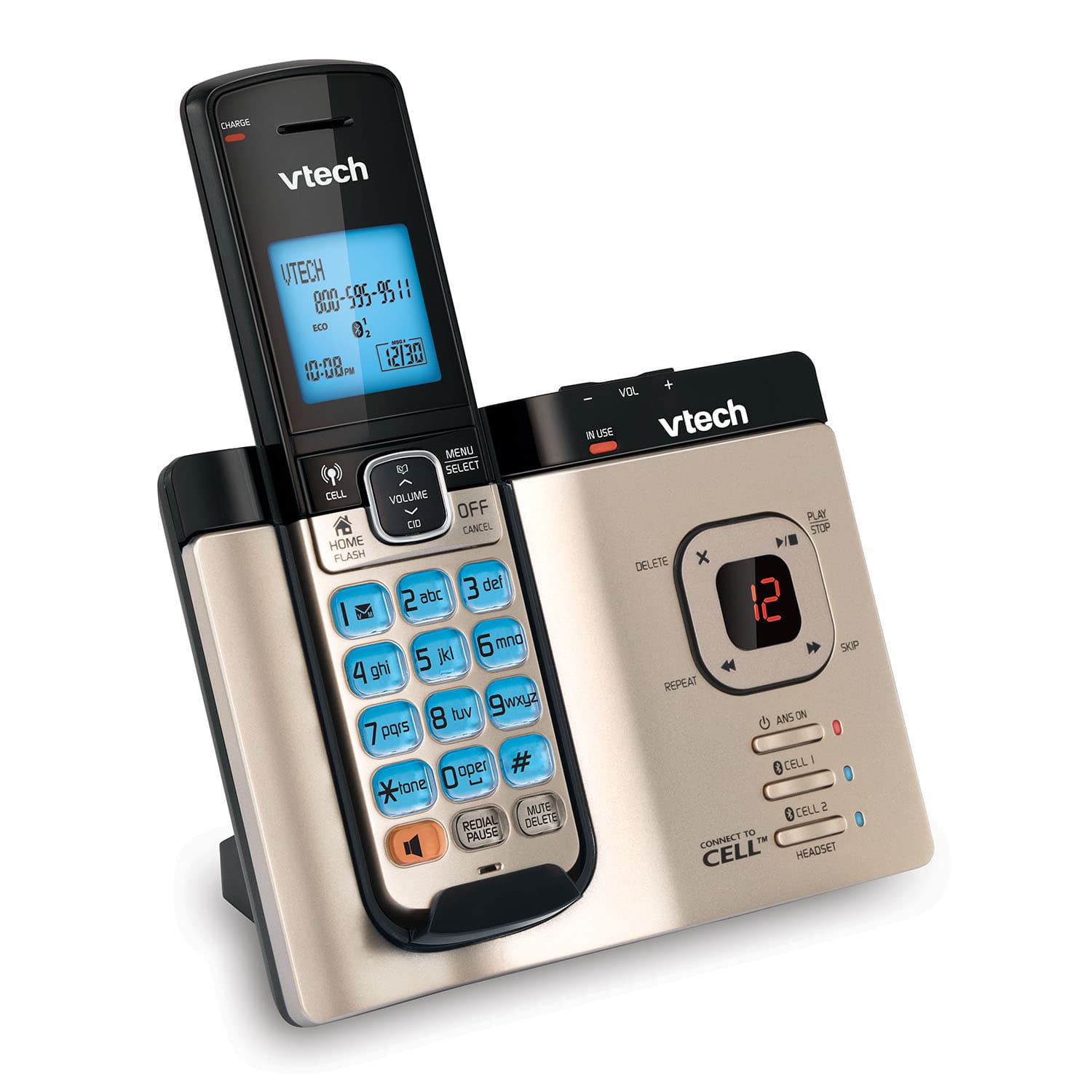 5 Handset Connect to Cell™ Phone System with Caller ID/Call Waiting - view 3