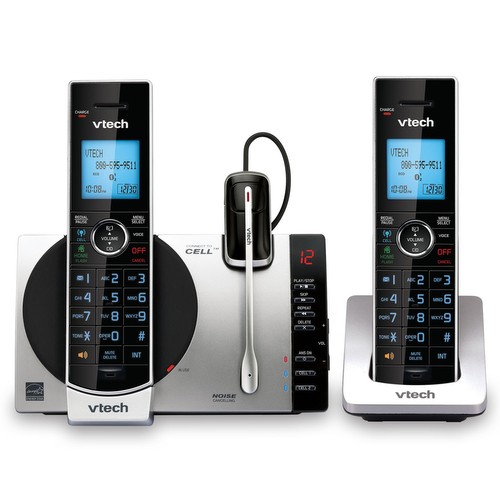 2 Handset Connect to Cell™  Answering System with Cordless Headset