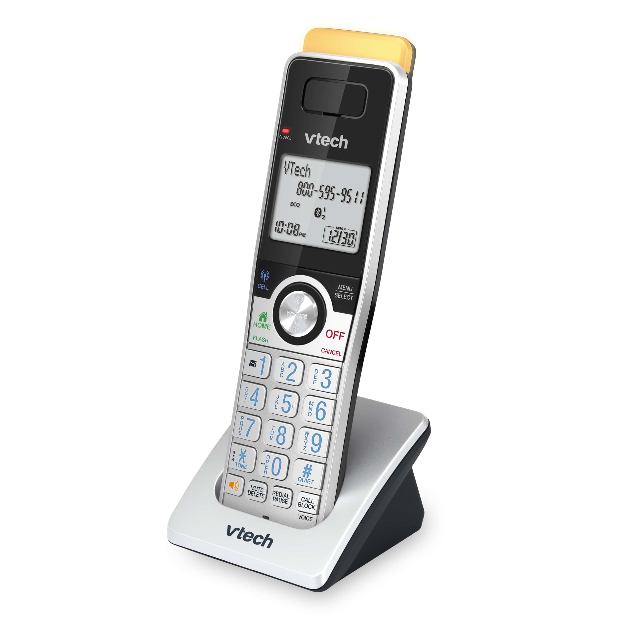 Accessory Handset with Super Long Range, Bluetooth Connect to Cell, and Smart Call Blocker
