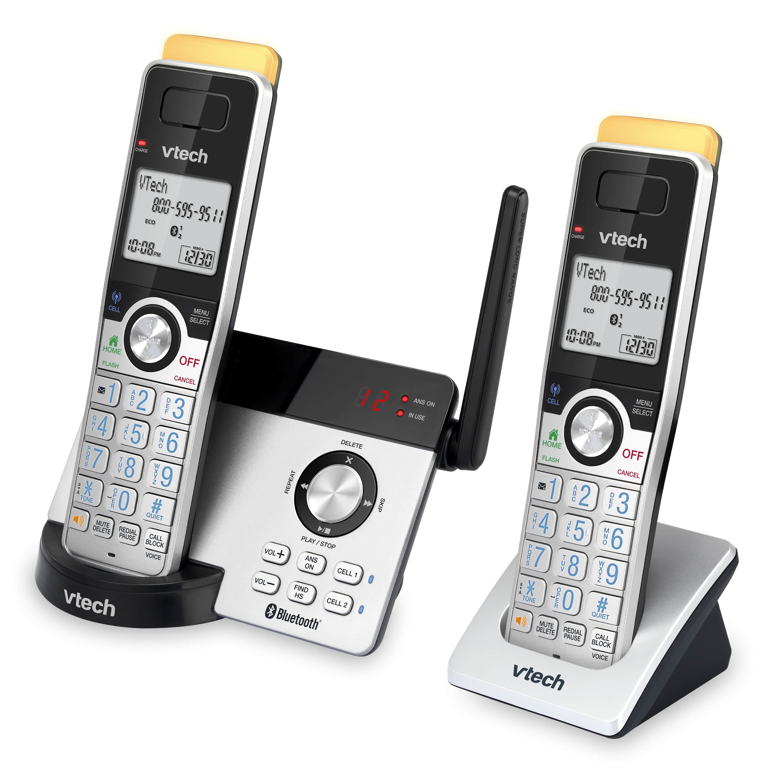 2-Handset Expandable Cordless Phone with Super Long Range, Bluetooth Connect to Cell, Smart Call Blocker and Answering System - view 2