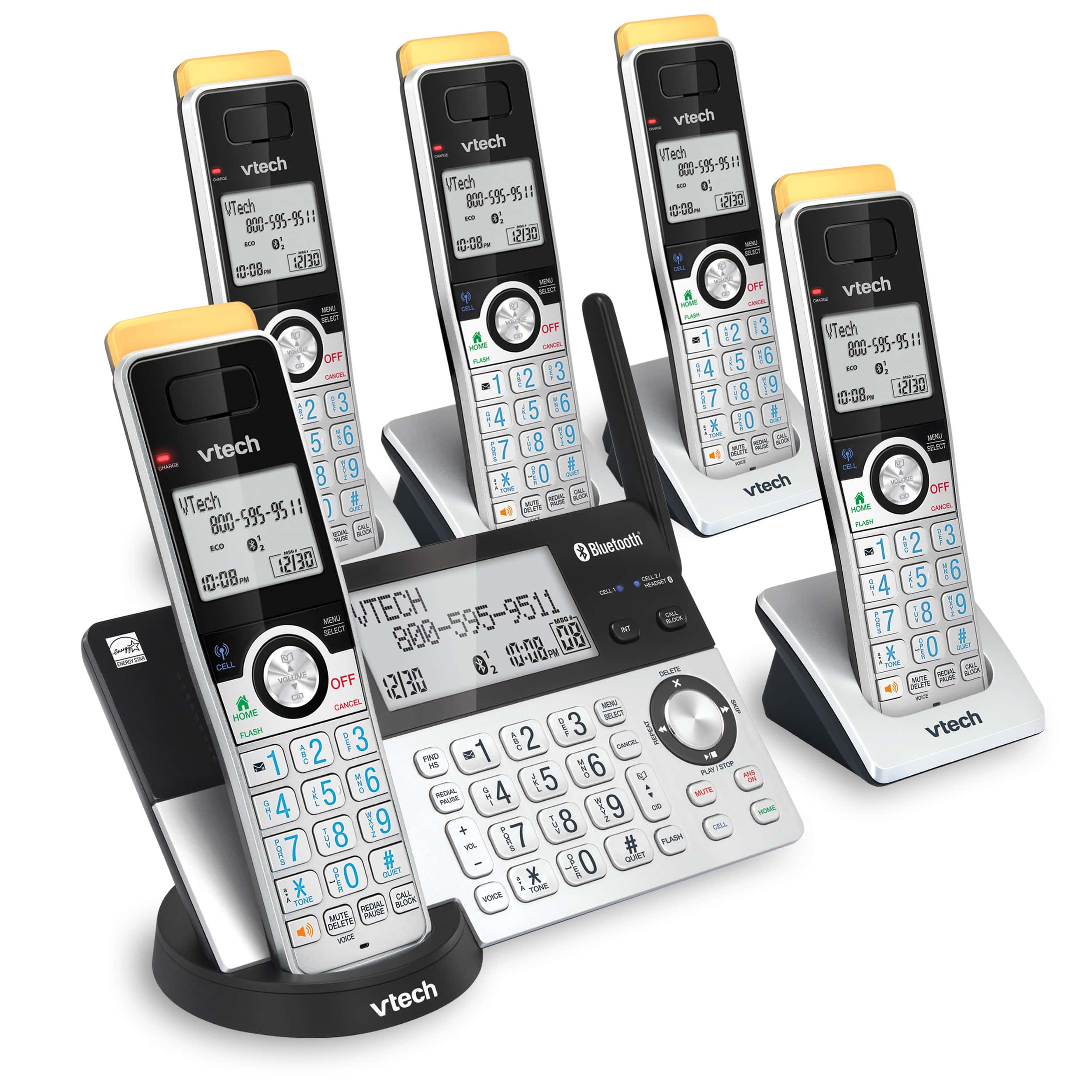 5-Handset Expandable Cordless Phone with Super Long Range, Bluetooth Connect to Cell, Smart Call Blocker and Answering System - view 10
