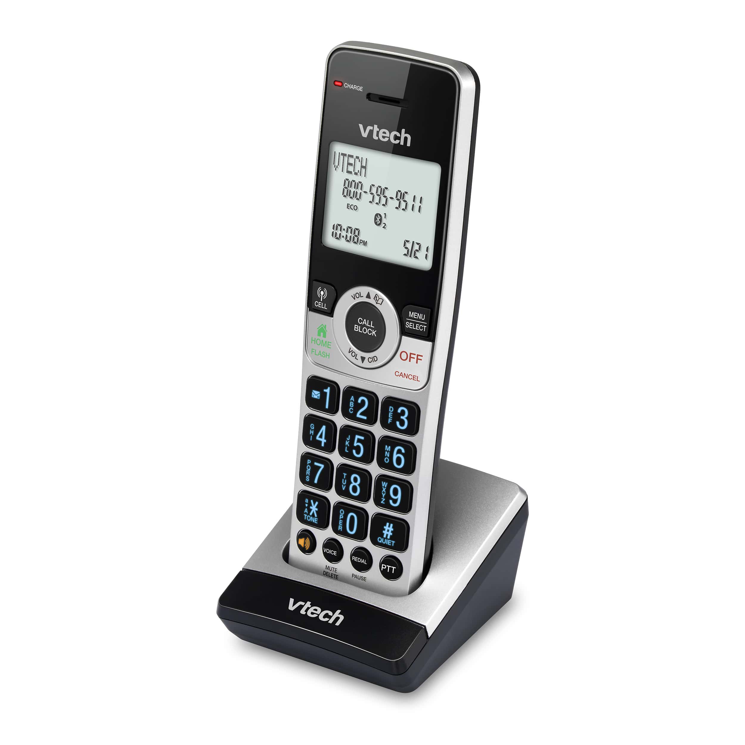 Accessory Handset with Bluetooth Connect to Cell, and Smart Call Blocker - view 2