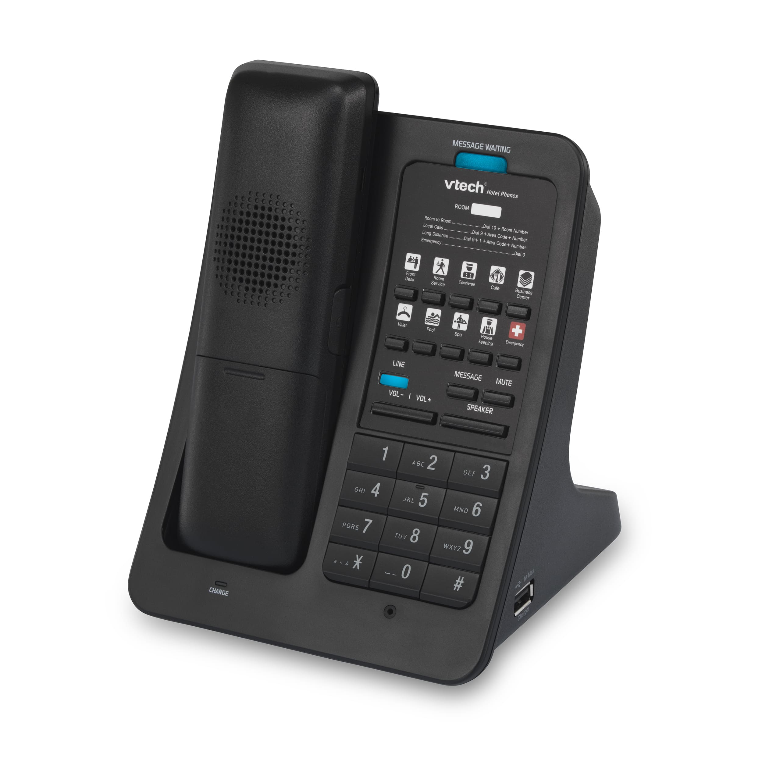 Image of 1-Line Color SIP Cordless Phone with 3 USB Ports | LS-S3410-USB