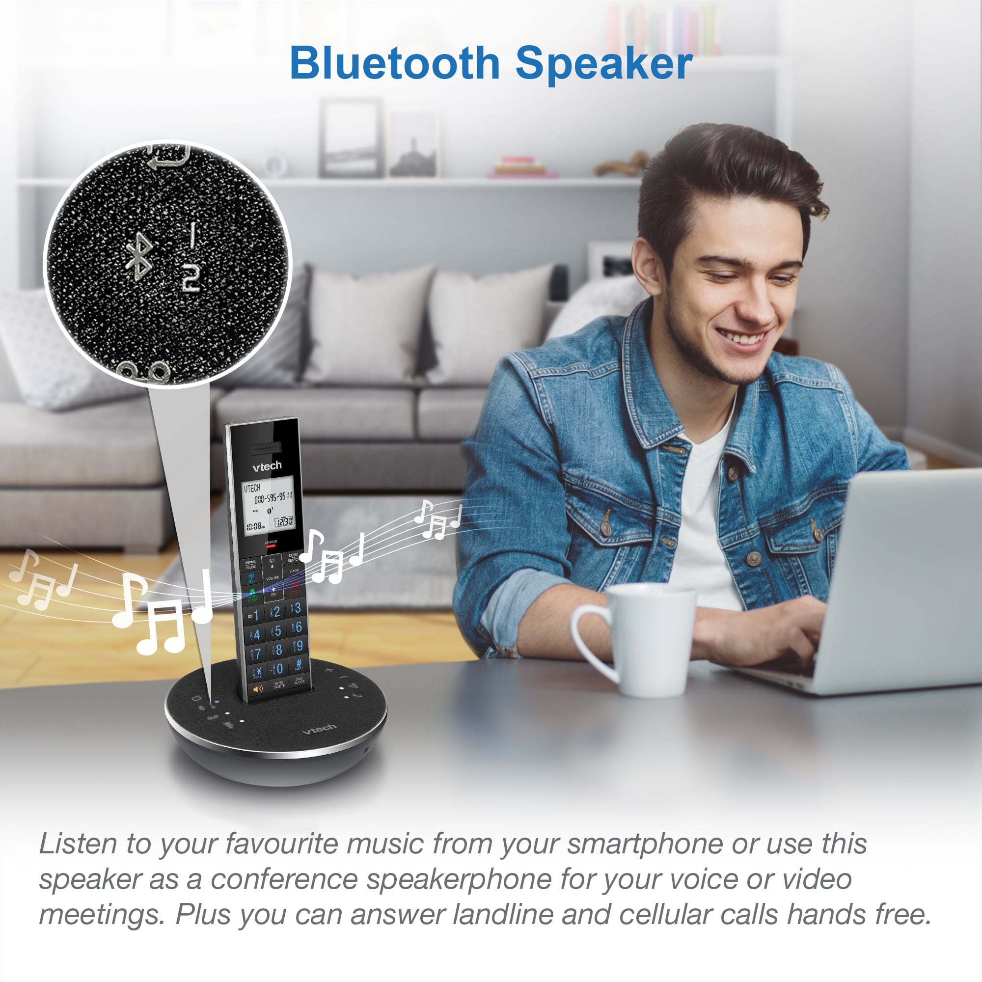 2 Handset  Connect to Cell™ Answering System with Bluetooth Speaker - view 3