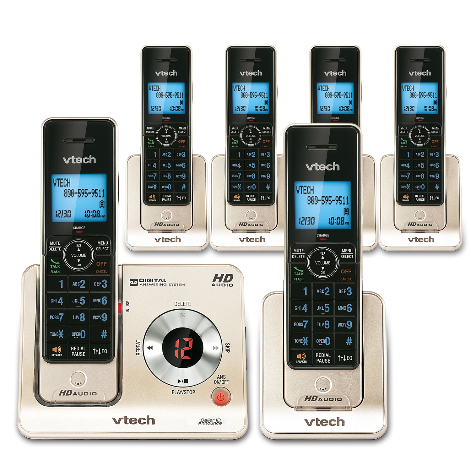 6 Handset Phone System with Caller ID/Call Waiting
