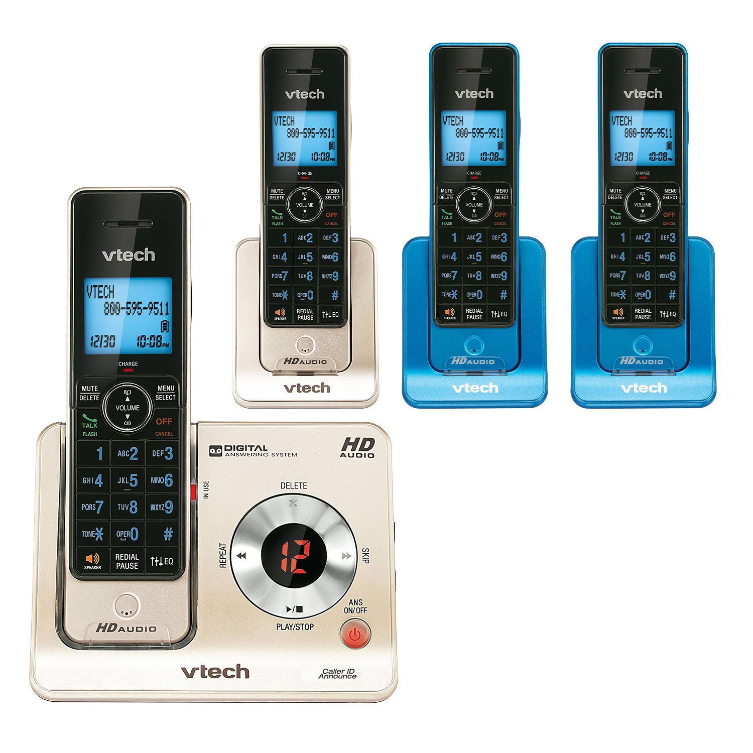 4 Handset Phone System with Caller ID/Call Waiting - view 1