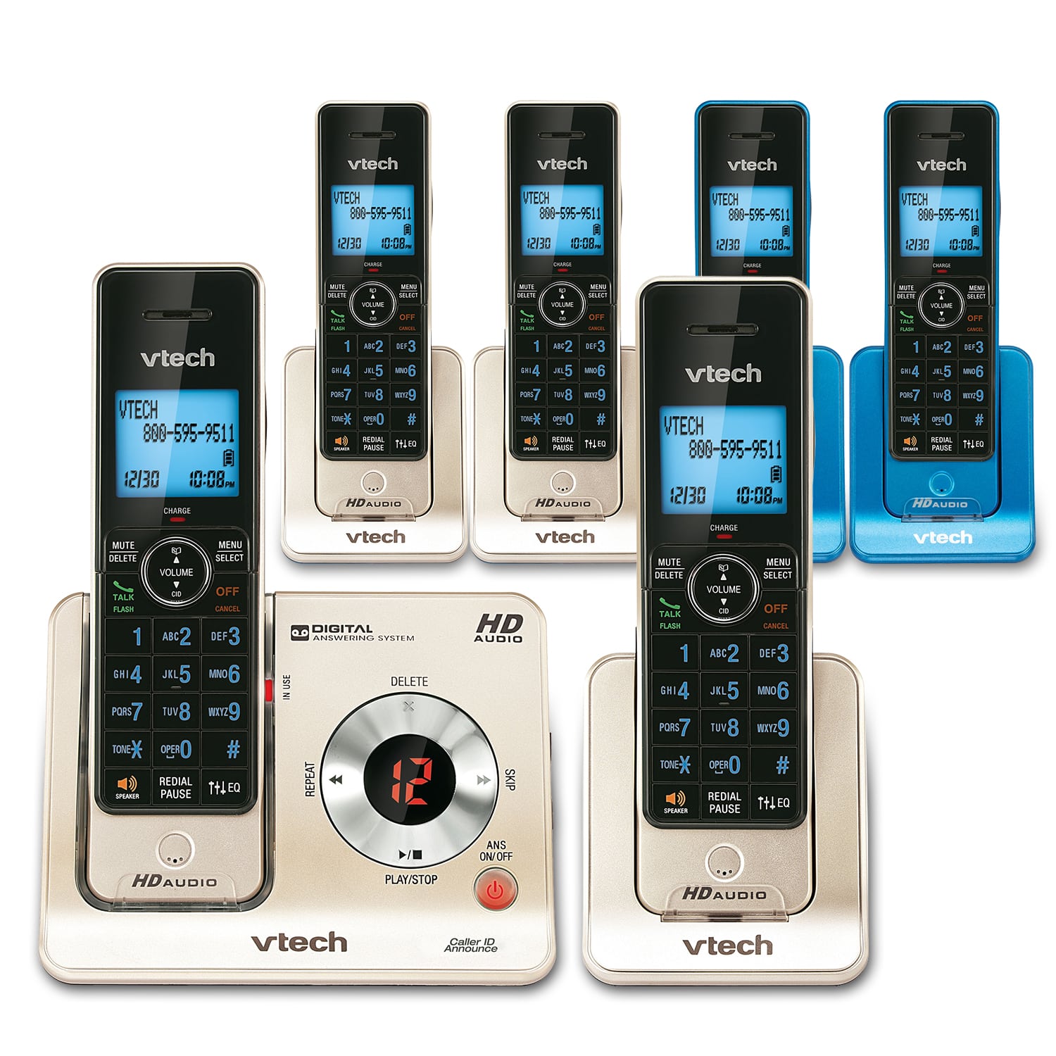 6 Handset Phone System with Caller ID/Call Waiting - view 1