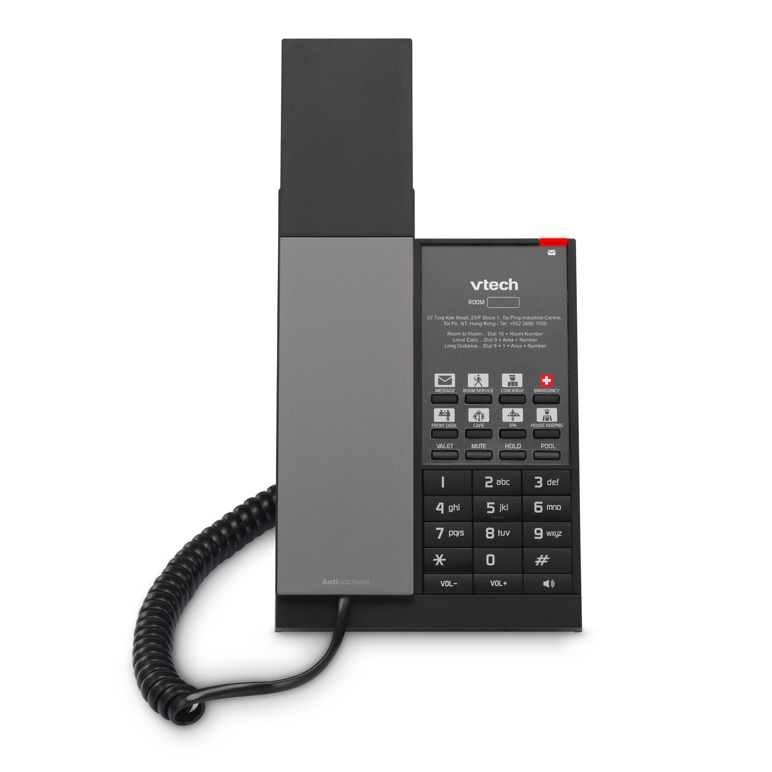 Image of 1-Line Analog Corded Phone | NG-A3211 Gunmetal & Black