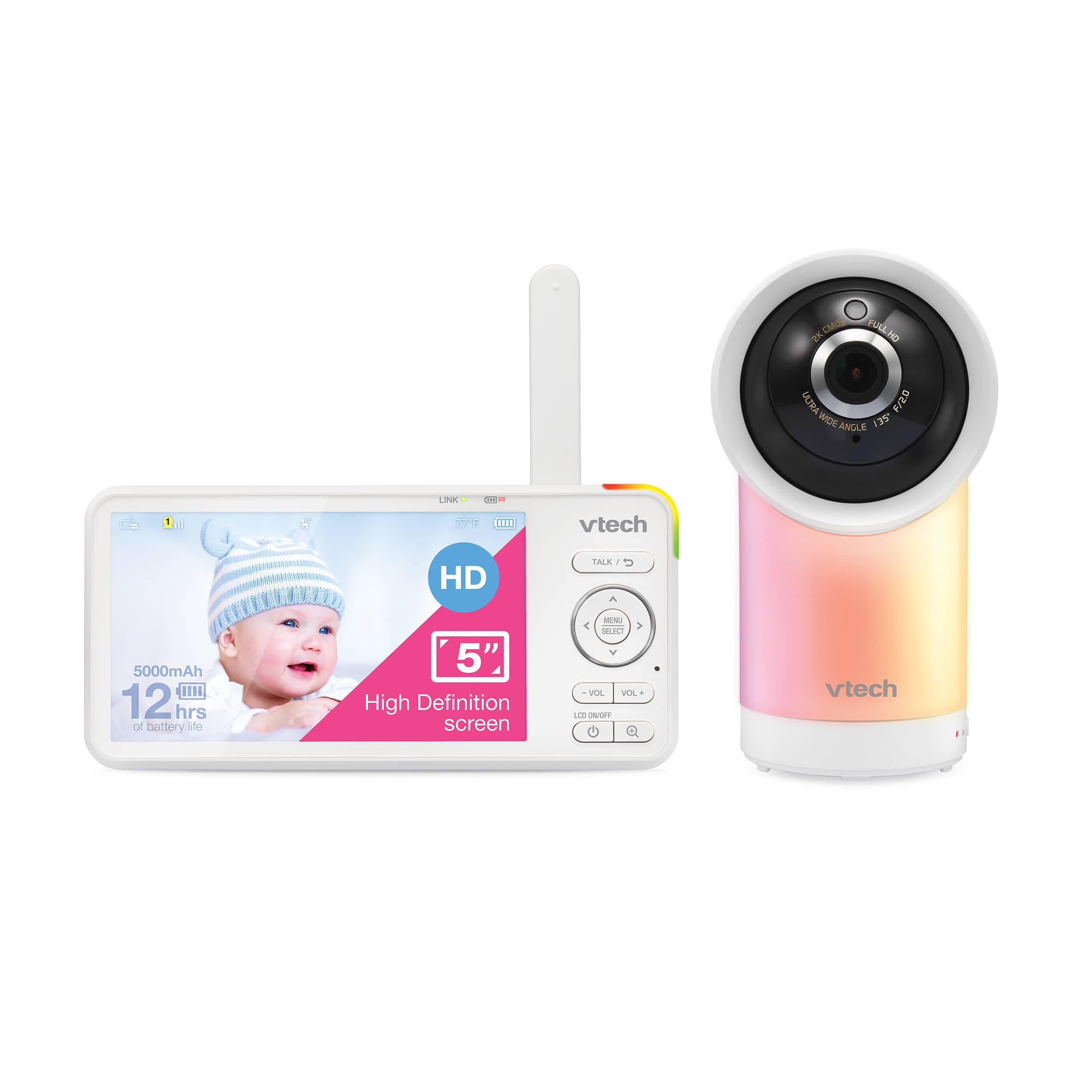 1080p Smart WiFi Remote Access 360 Degree Pan & Tilt Video Baby Monitor with 5" High Definition 720p Display, Night Light - view 1