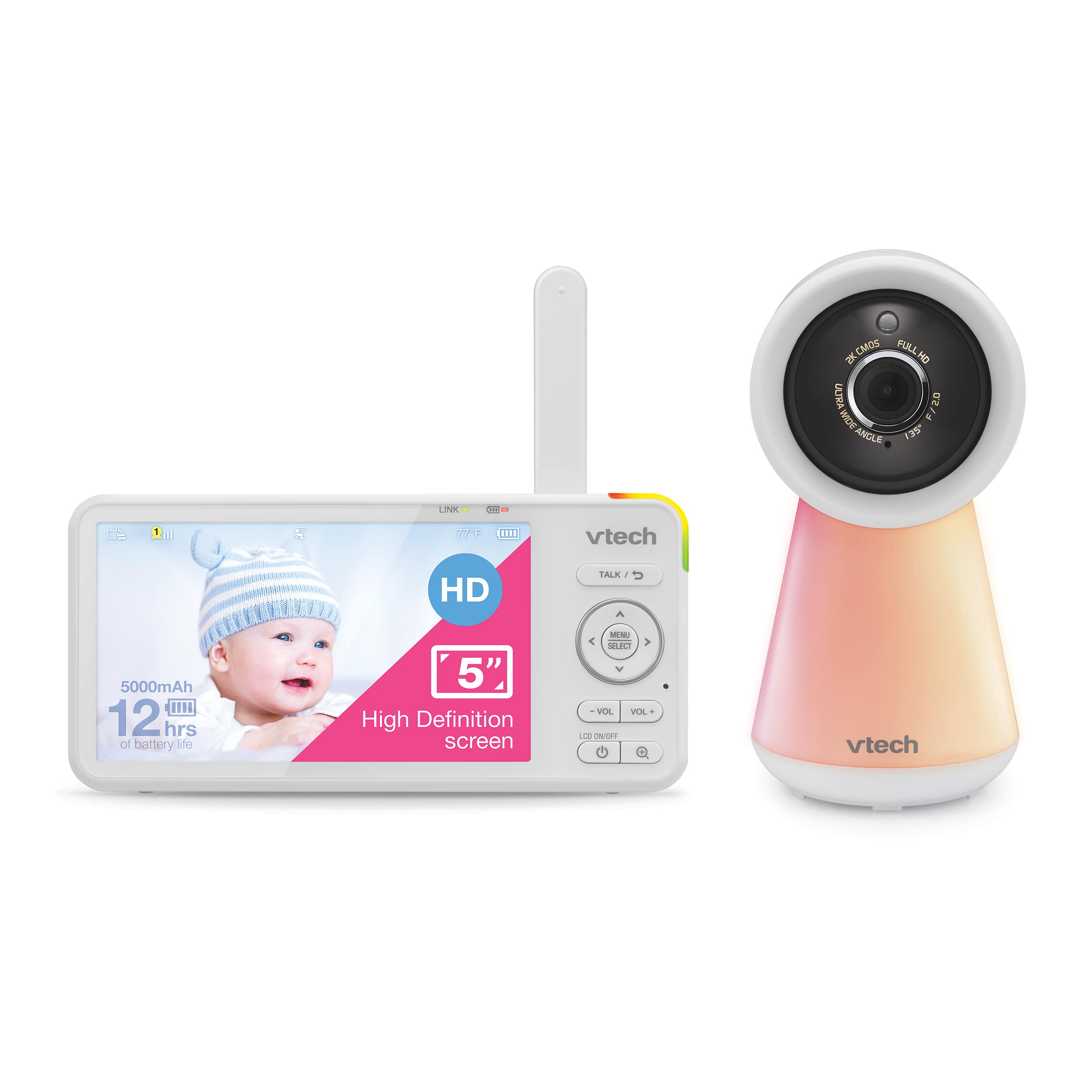 1080p Smart WiFi Remote Access Video Baby Monitor with 5” High Definition 720p Display, Night Light - view 1