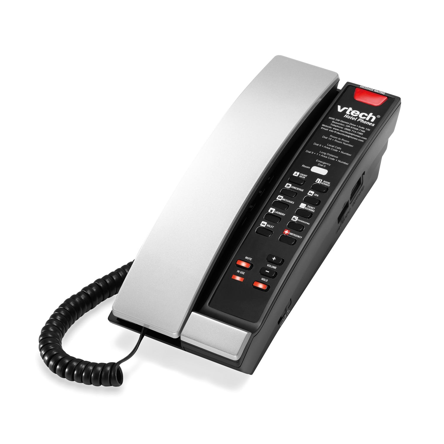 Image of 1-Line Contemporary SIP Petite Phone | S2211-L Silver & Black