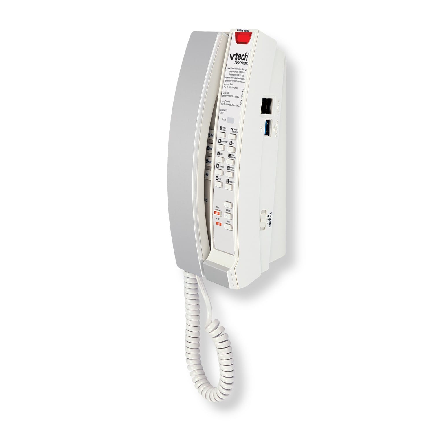 Image of 1-Line Contemporary SIP Petite Phone | S2211-L Silver & Pearl