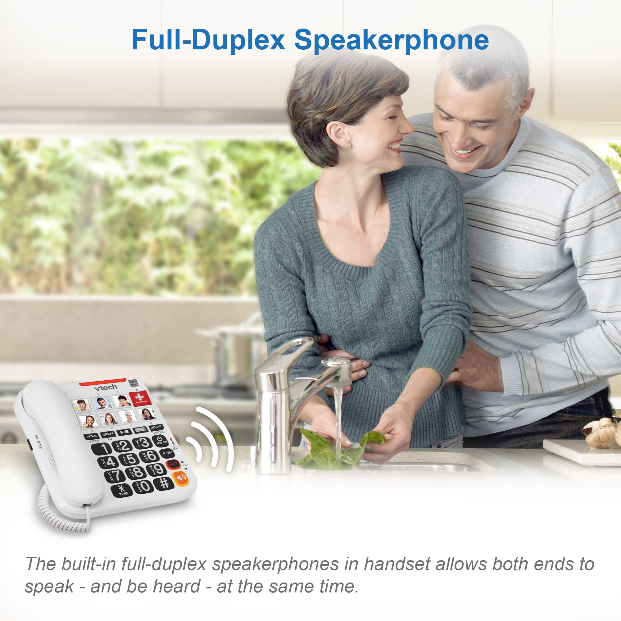 Amplified Corded Answering System with 8 Photo Speed Dial, 90dB Ringer Volume, Oversized High-Contrast buttons, and One-touch Audio Booster up to 40db - view 7