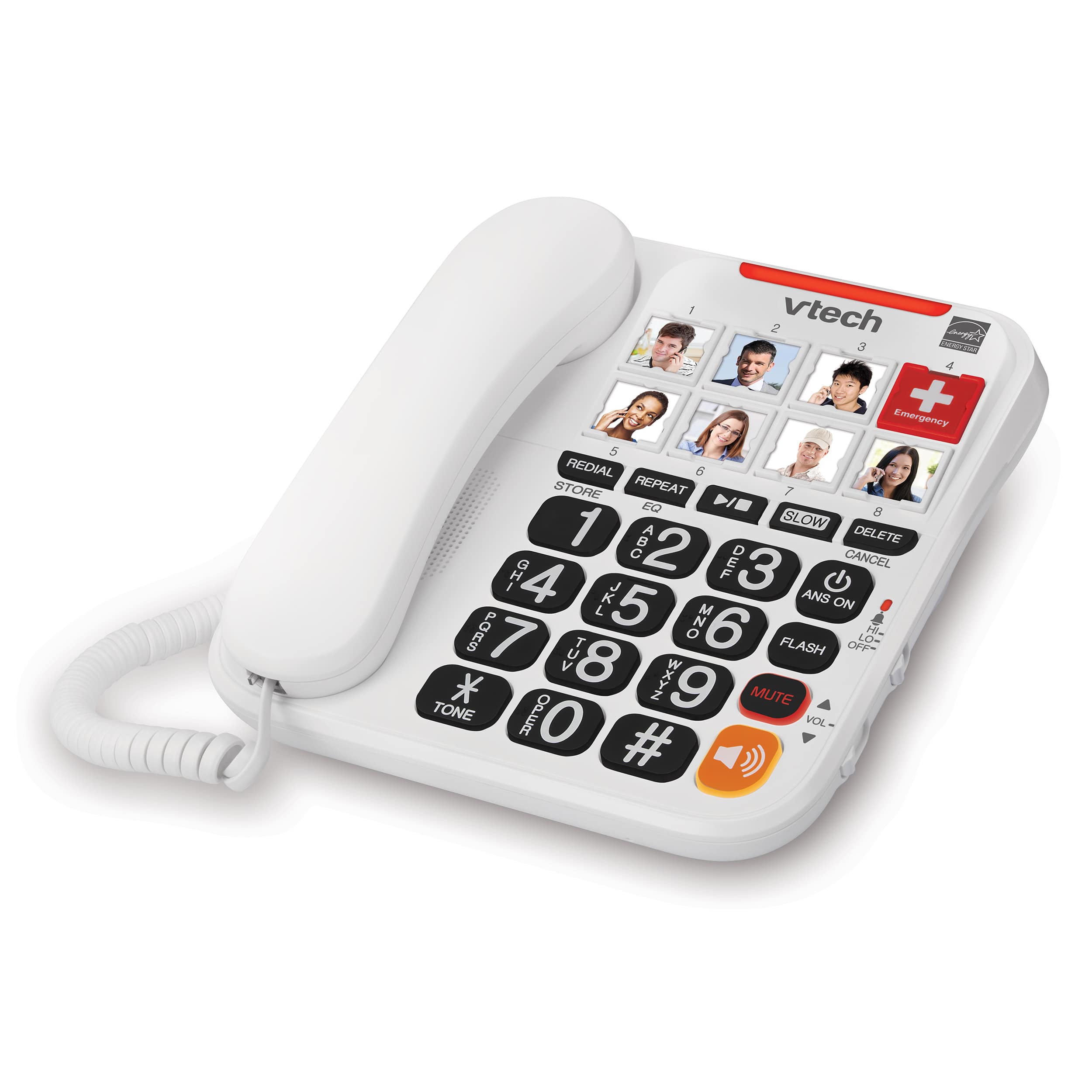 Amplified Corded Answering System with 8 Photo Speed Dial, 90dB Ringer Volume, Oversized High-Contrast buttons, and One-touch Audio Booster up to 40db - view 11