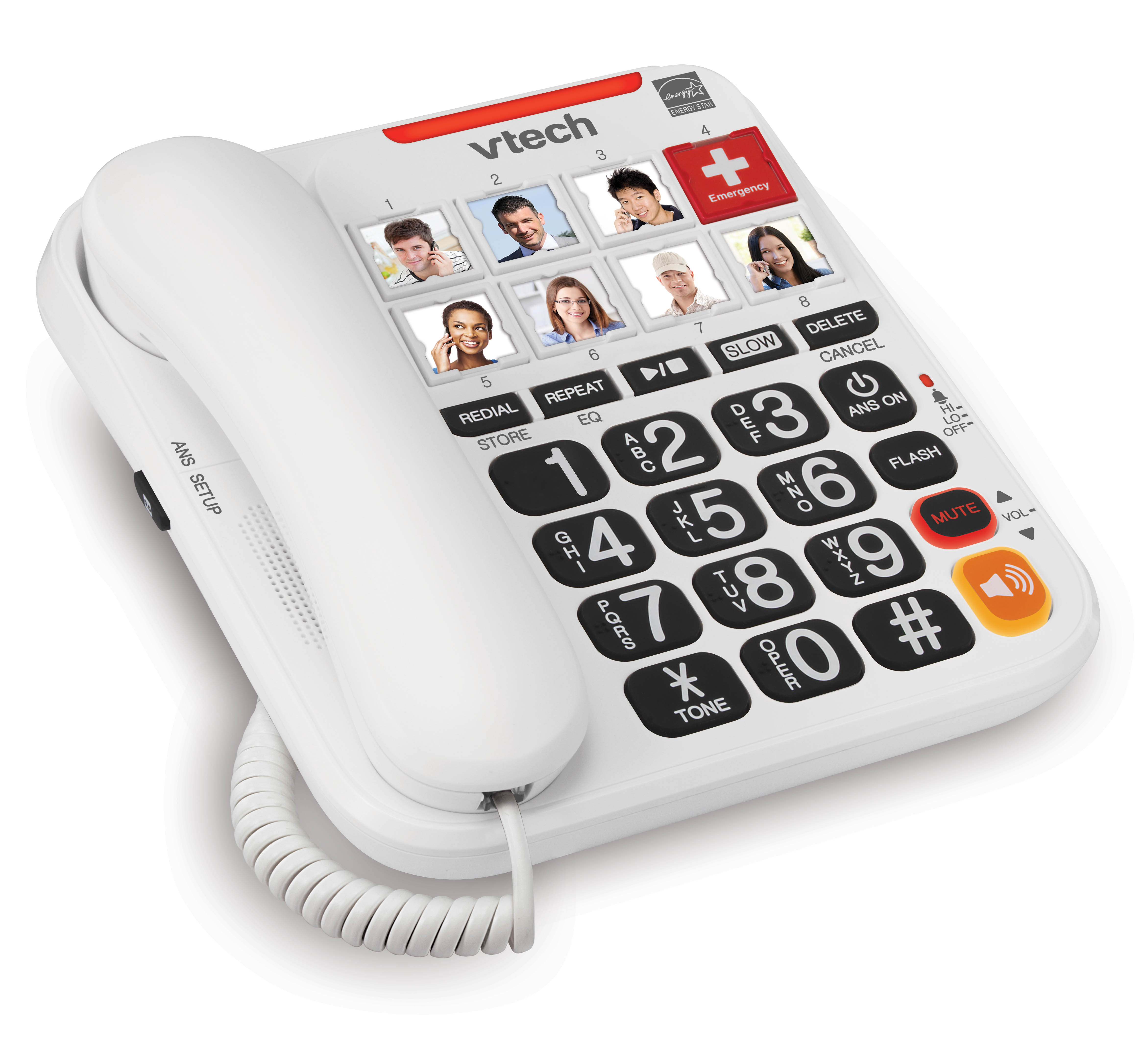 Amplified Corded Answering System with 8 Photo Speed Dial, 90dB Ringer Volume, Oversized High-Contrast buttons, and One-touch Audio Booster up to 40db - view 12