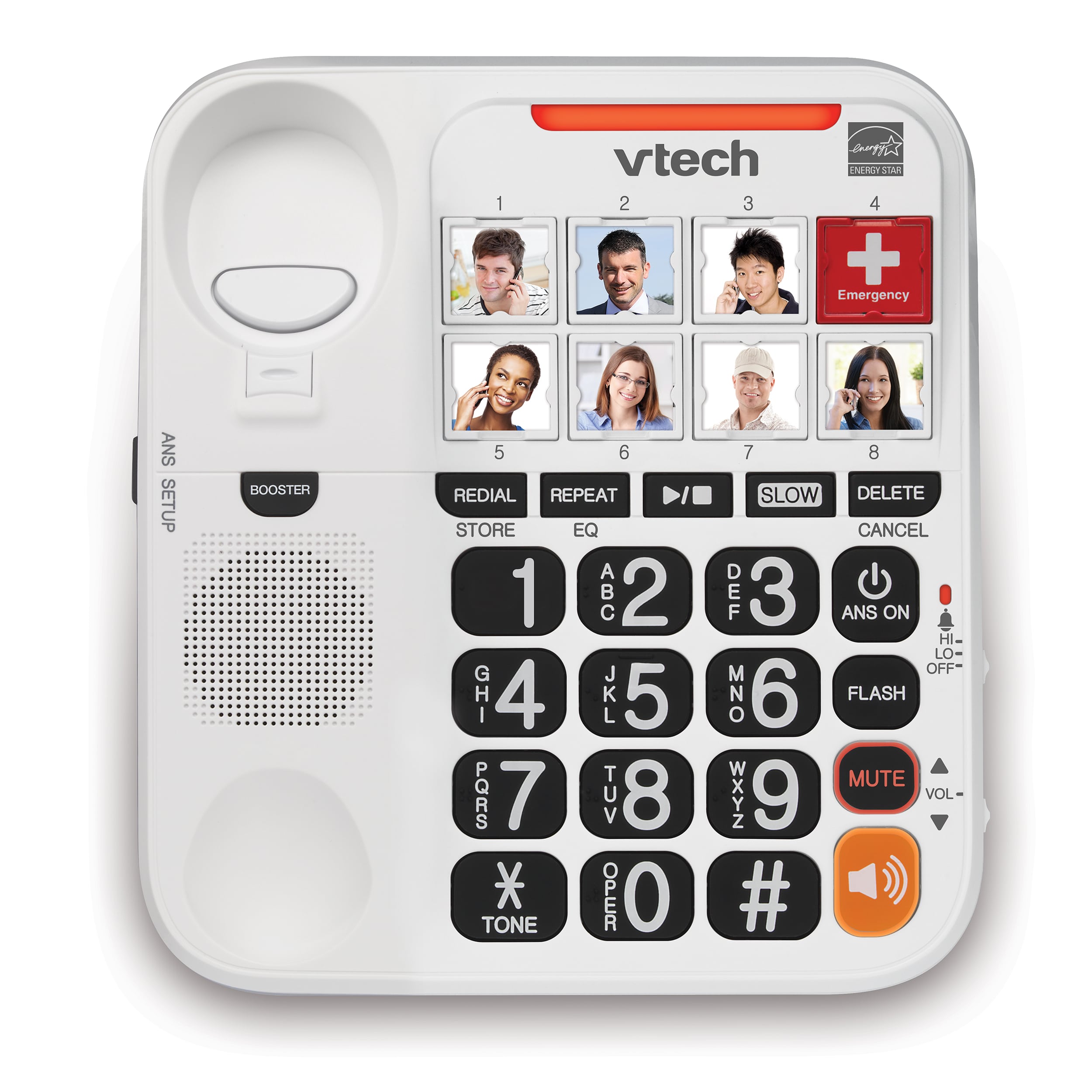 Amplified Corded Answering System with 8 Photo Speed Dial, 90dB Ringer Volume, Oversized High-Contrast buttons, and One-touch Audio Booster up to 40db - view 13